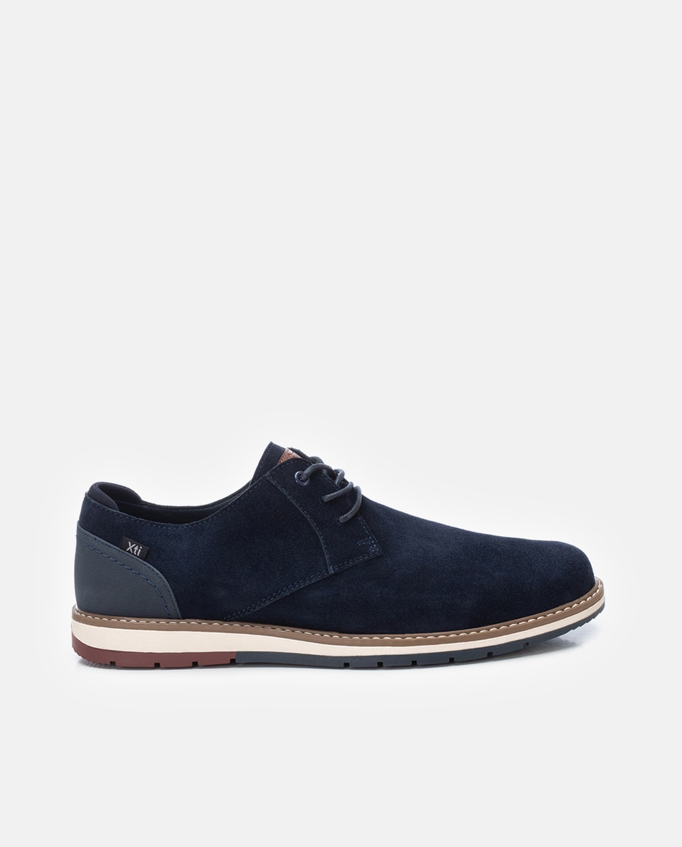 Sapatos de Camurça com Atacadores Azul-1