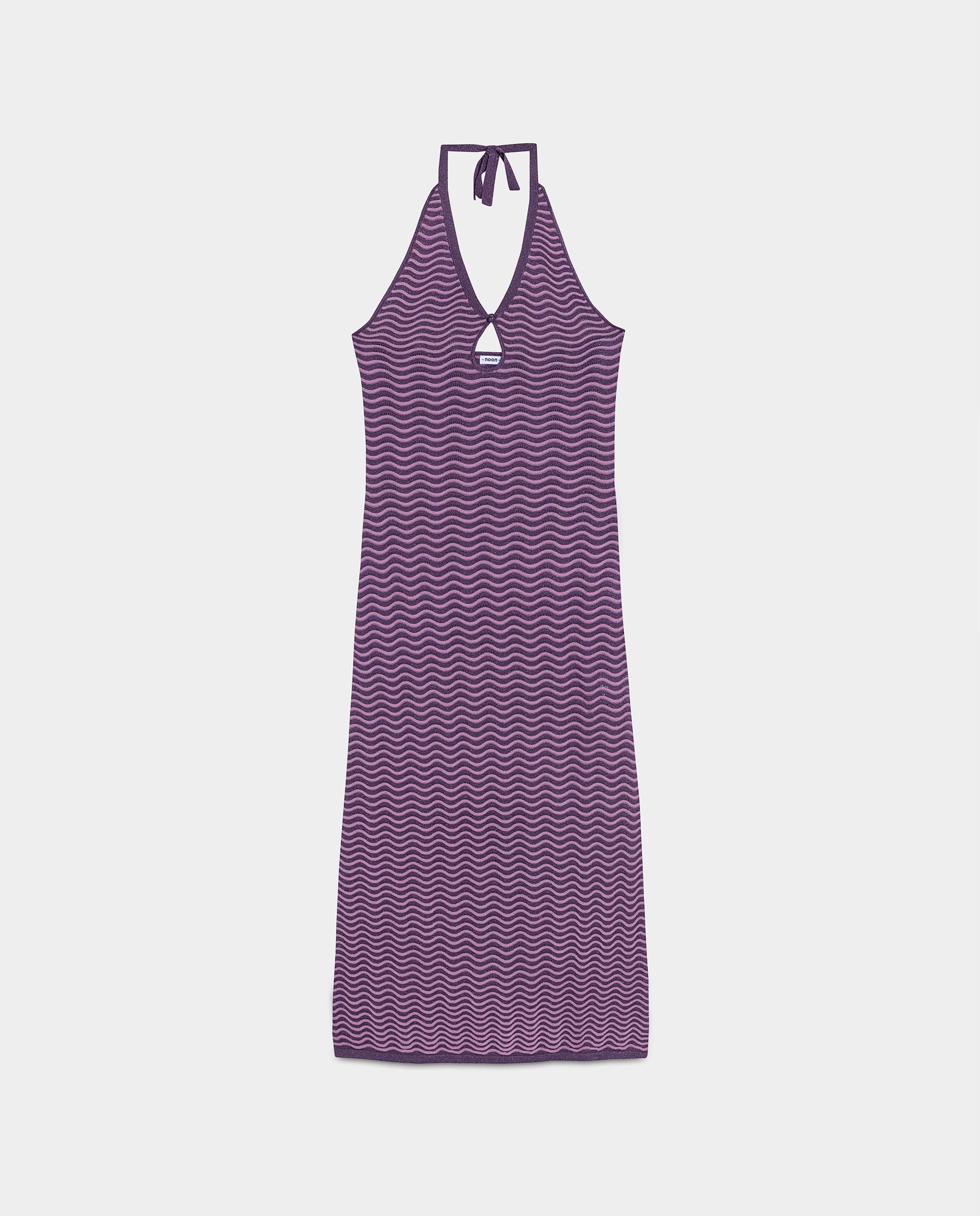 Vestido Midi Halter com Costas Descobertas Lilás-5