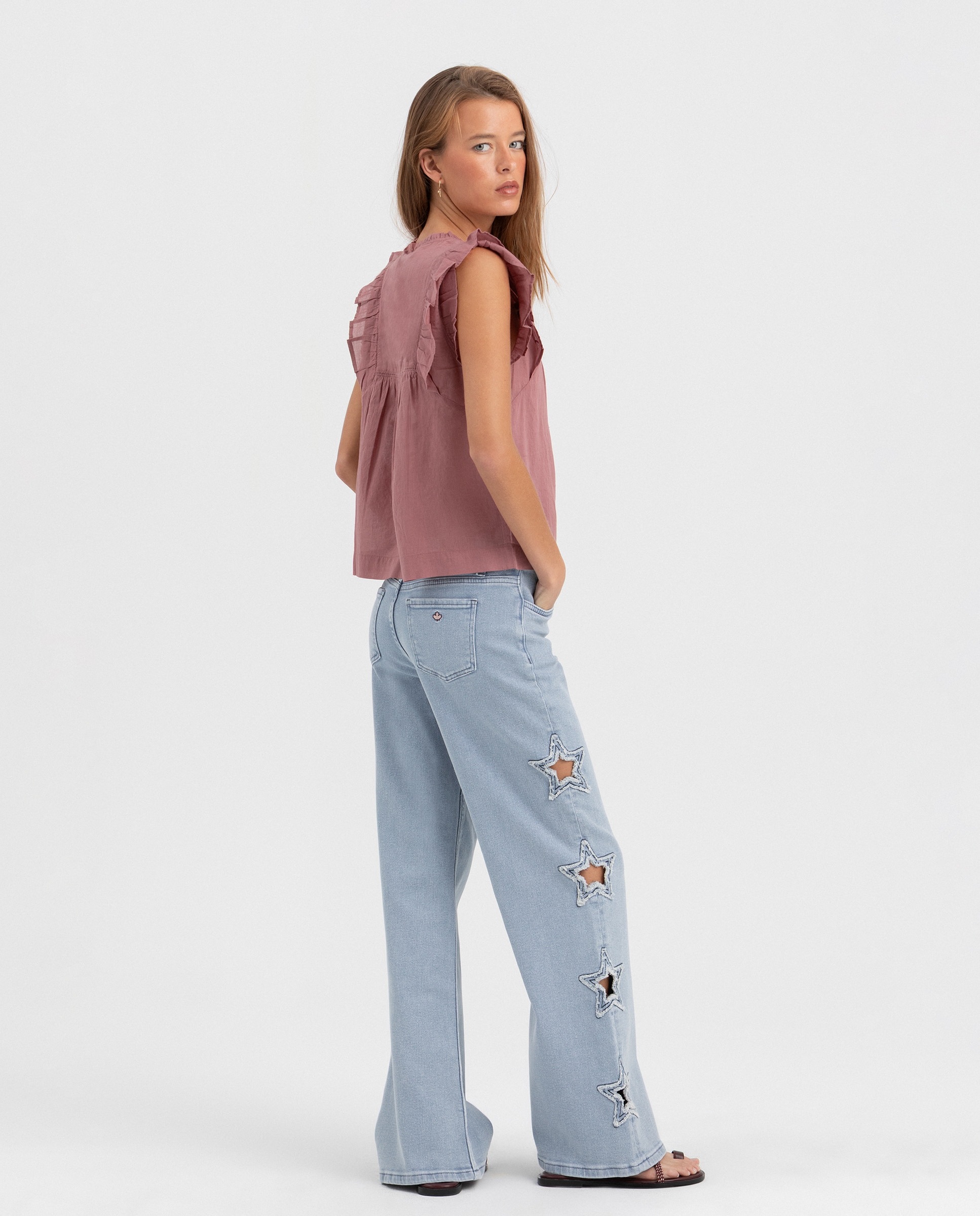 Jeans com Estrelas Lateral Azul-2