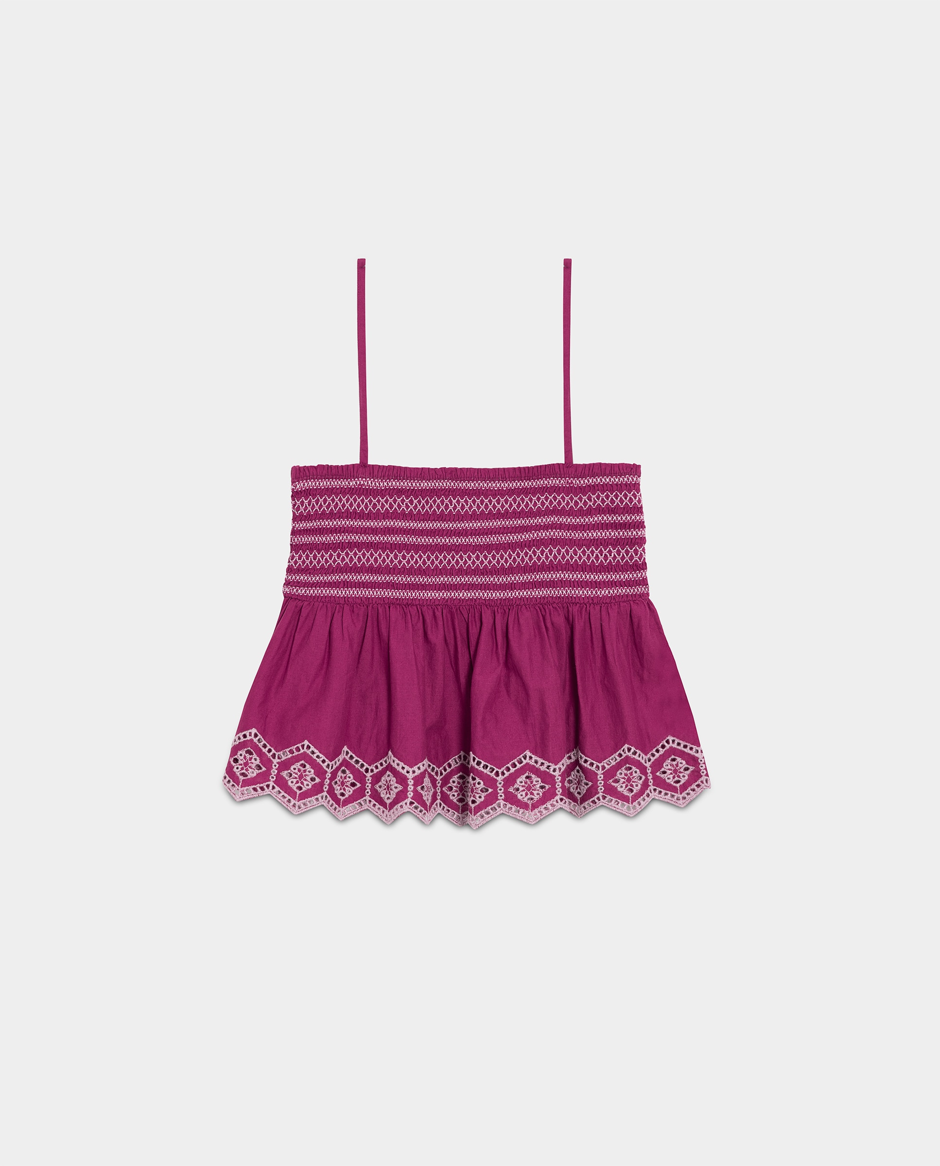 Top Franzido com Alças Fúcsia-5