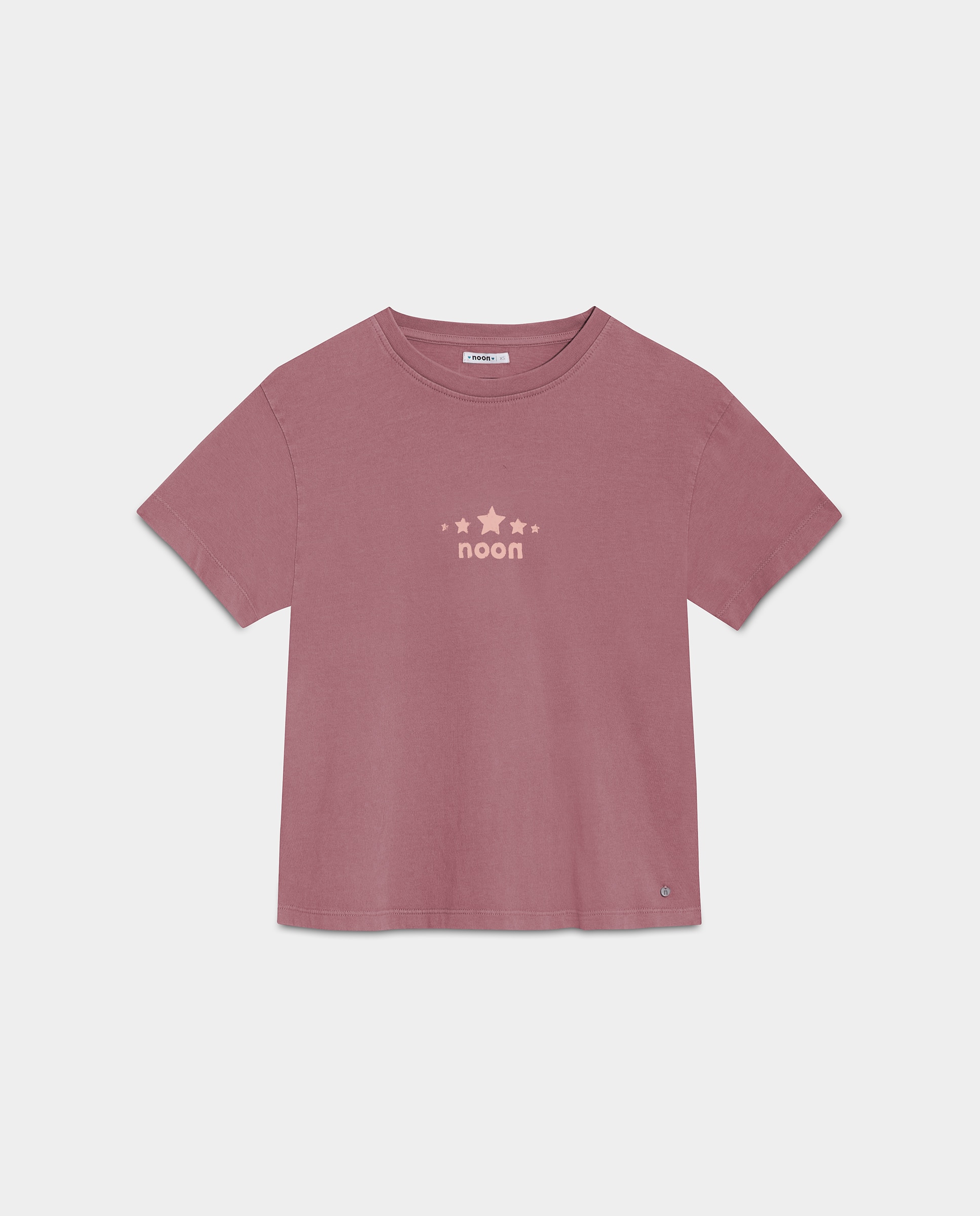 T-shirt com Logo Frontal e Gola Redonda Rosa-claro-5