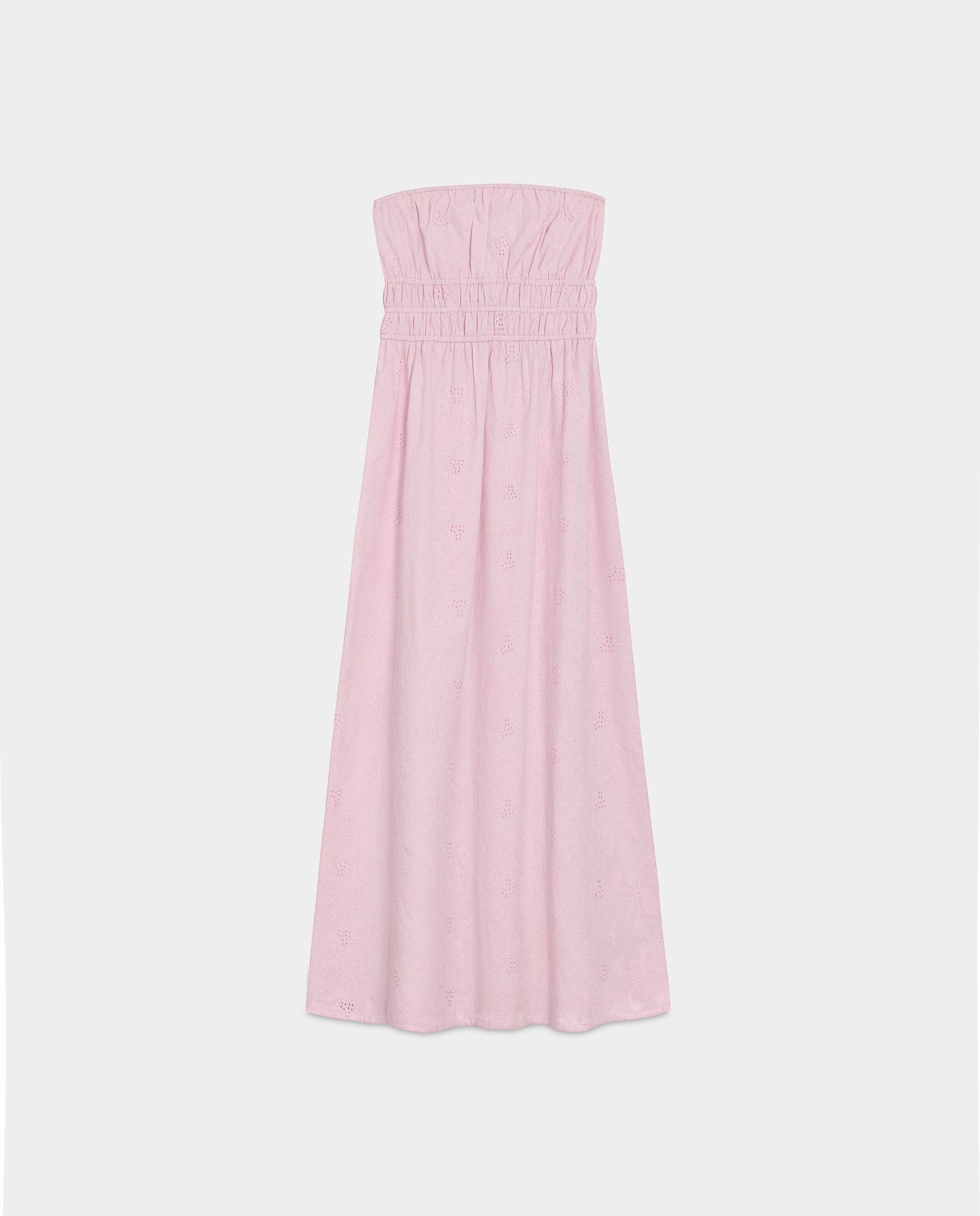 Vestido Midi sem Mangas Rosa-claro-5