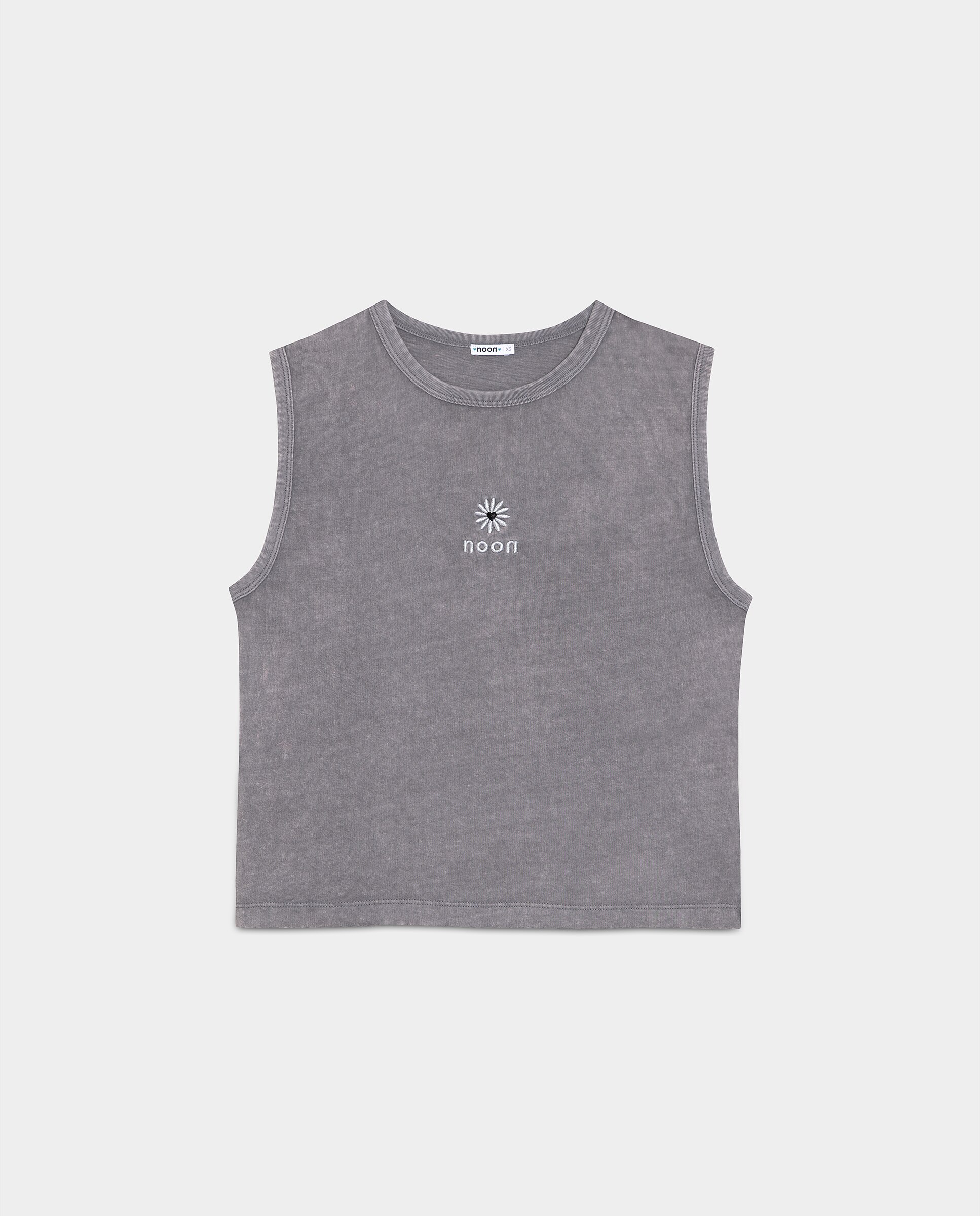 T-shirt de Alças com Logo Cinzento-claro-5