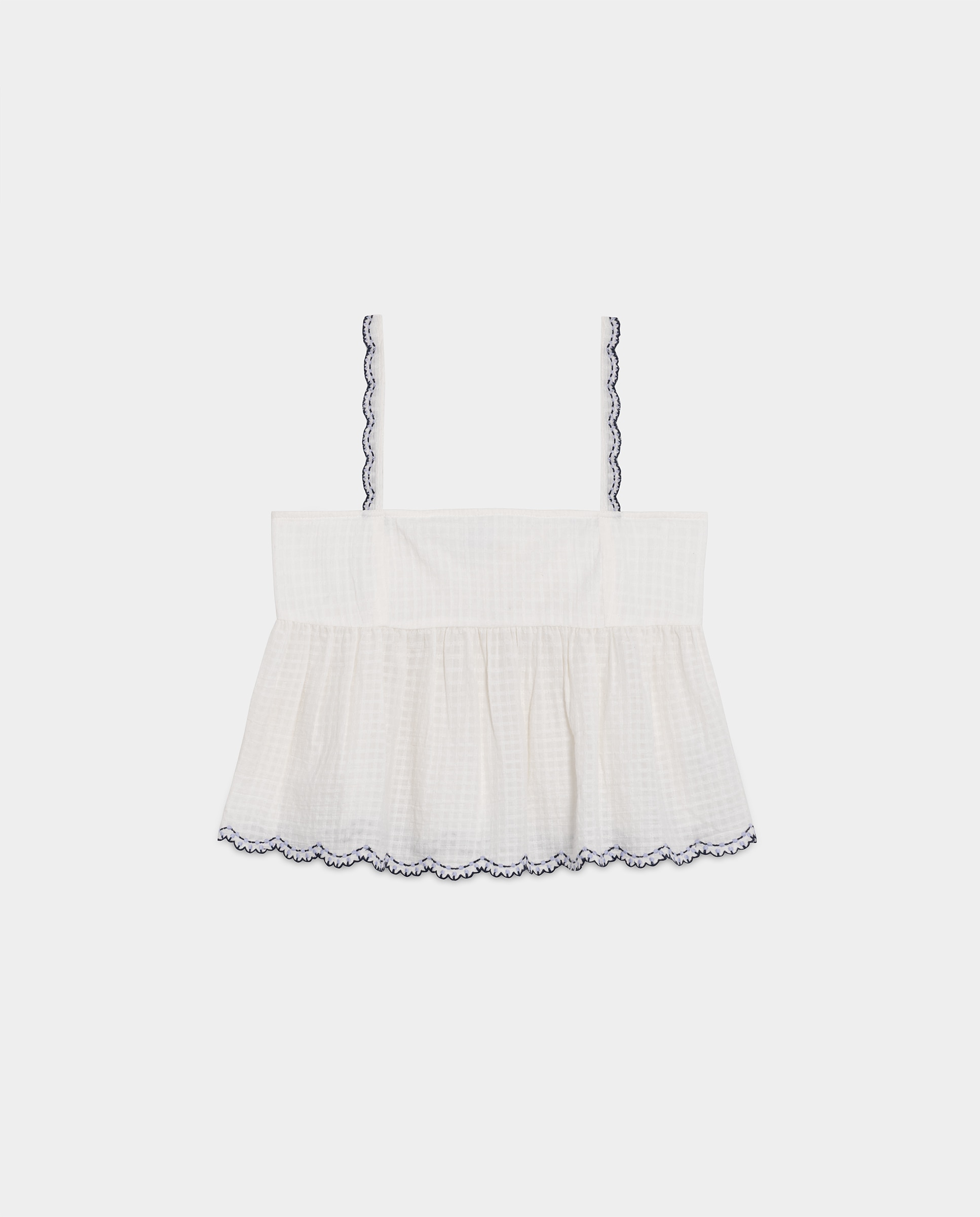 Top com Alças e Detalhes Bordados Branco-5