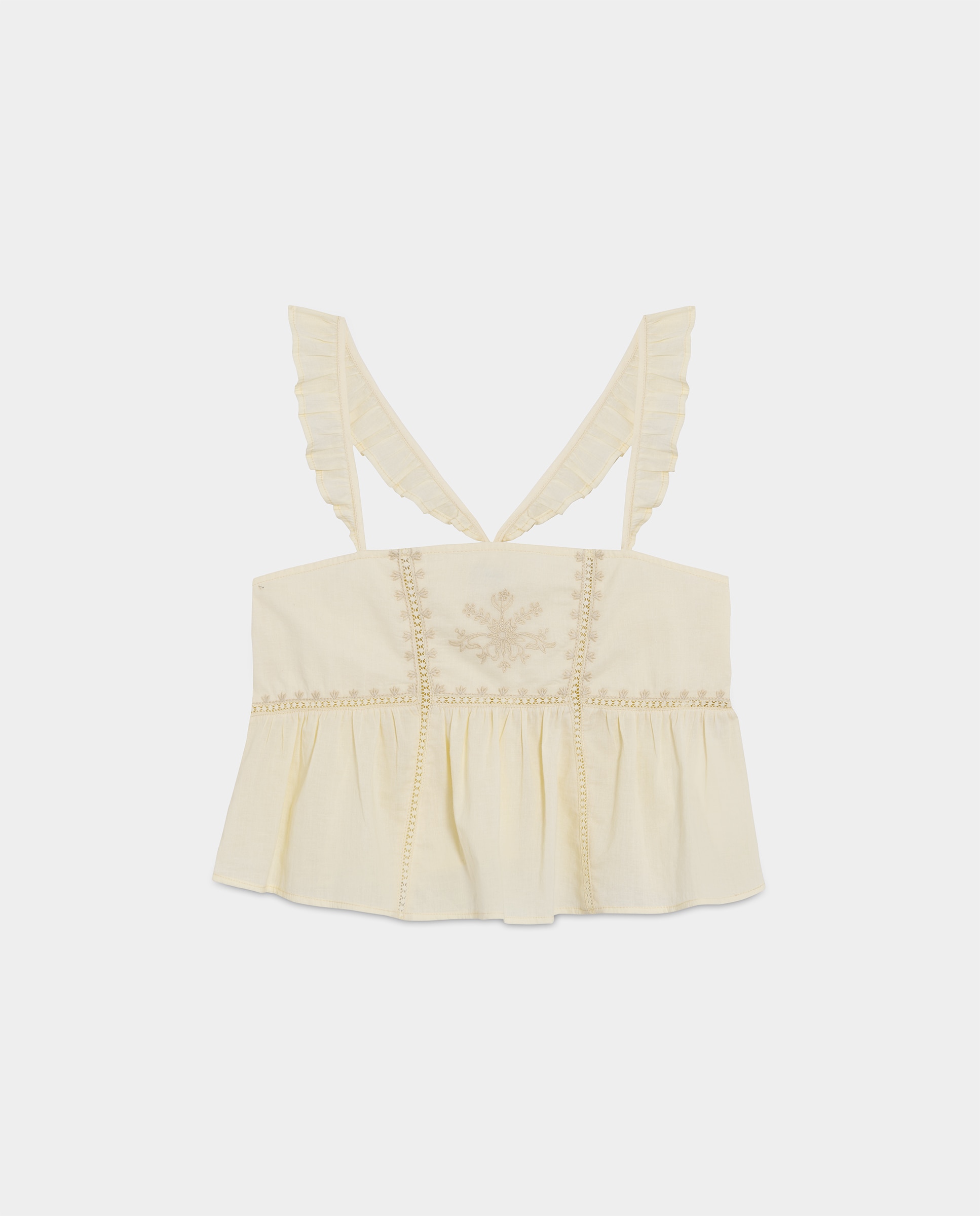 Top com Detalhes Bordados Amarelo-5