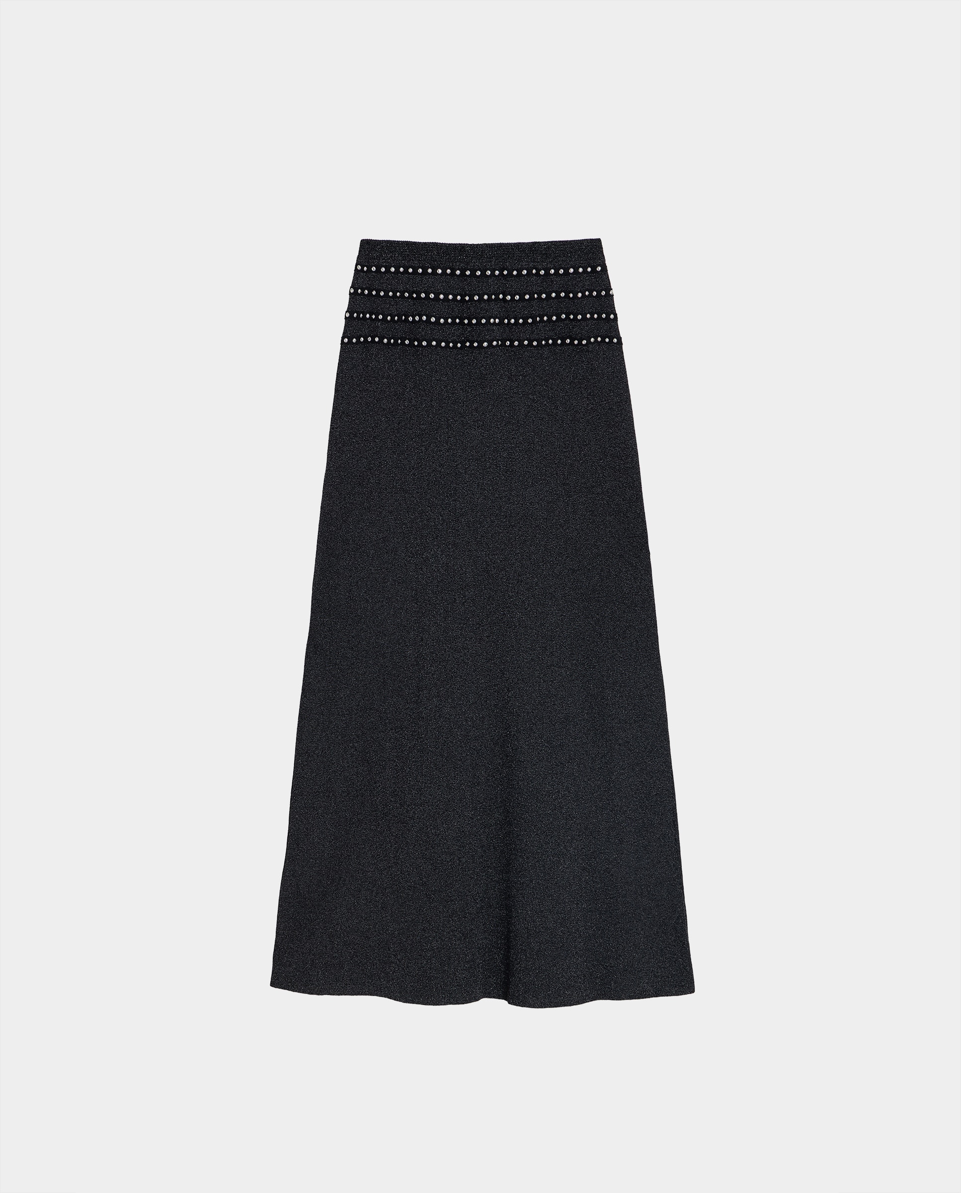 Saia Midi com Tachas Preto-5