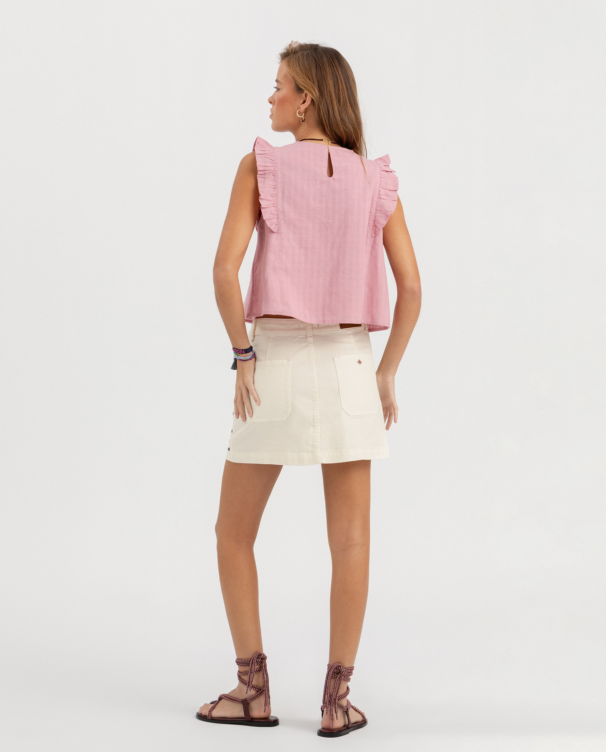 Saia Mini com Tachas Cru-2