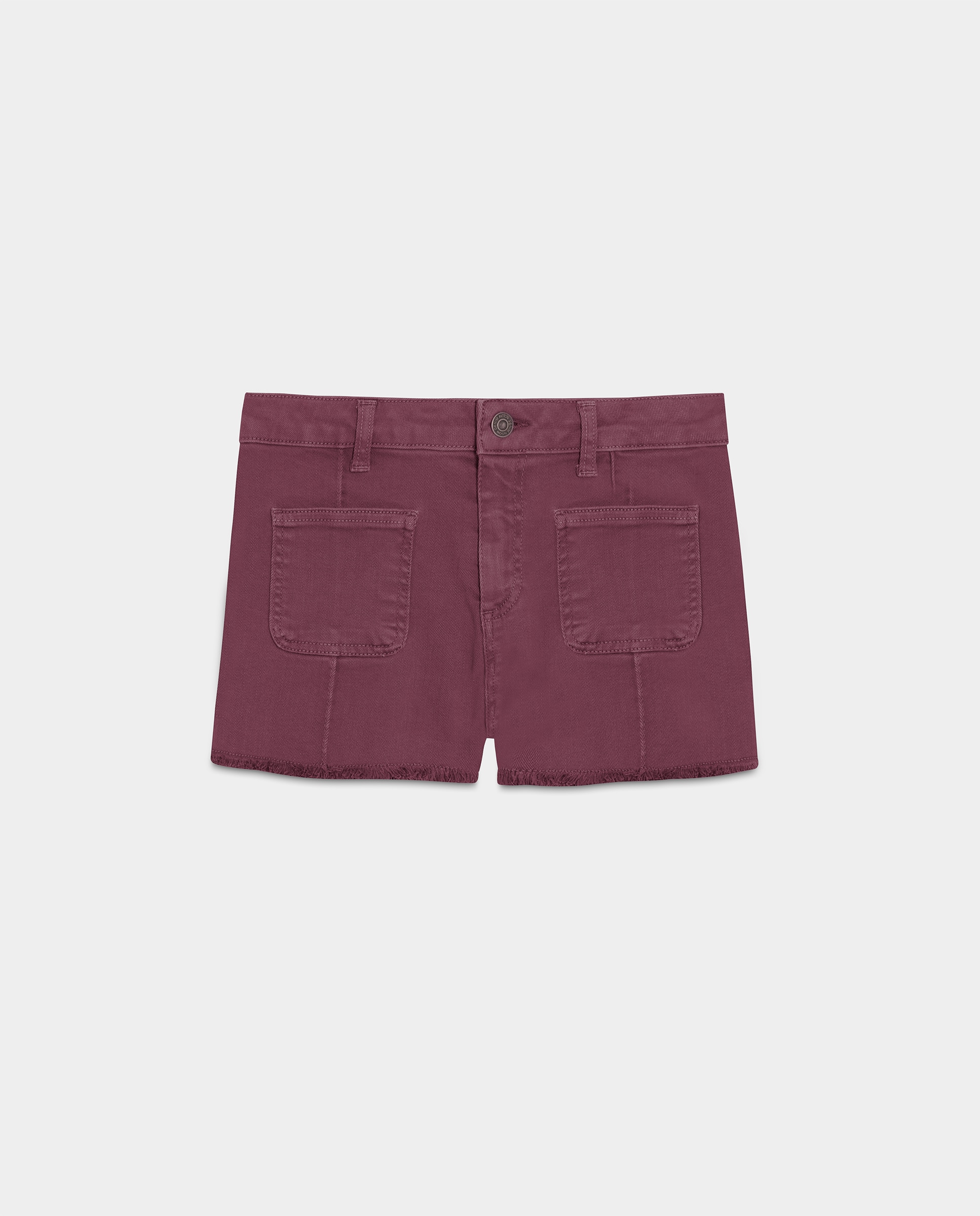 Shorts com Costura Desfiada Grená-3