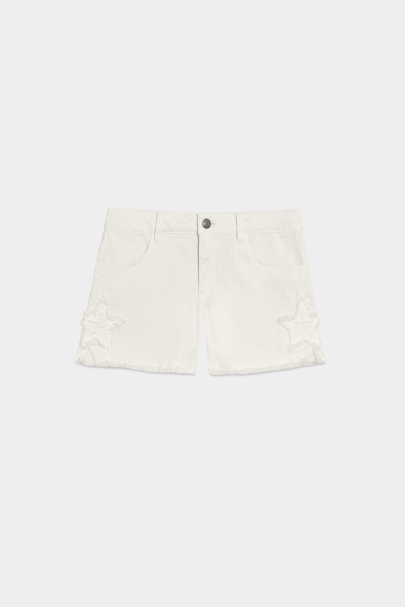Short Denim com Estrelas Bordadas Azul-5