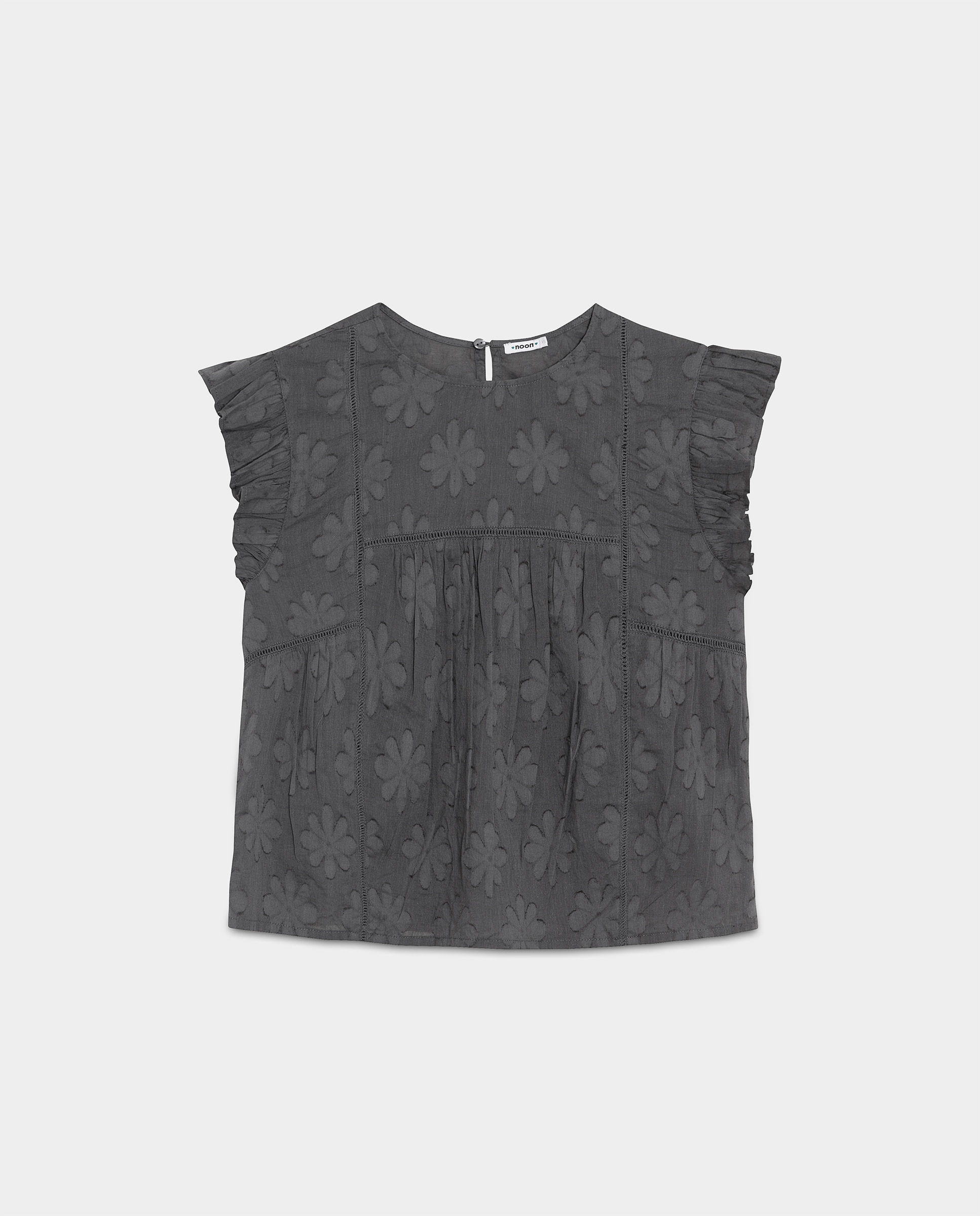 Blusa com Estampado Floral Antracite / Cinzento-3
