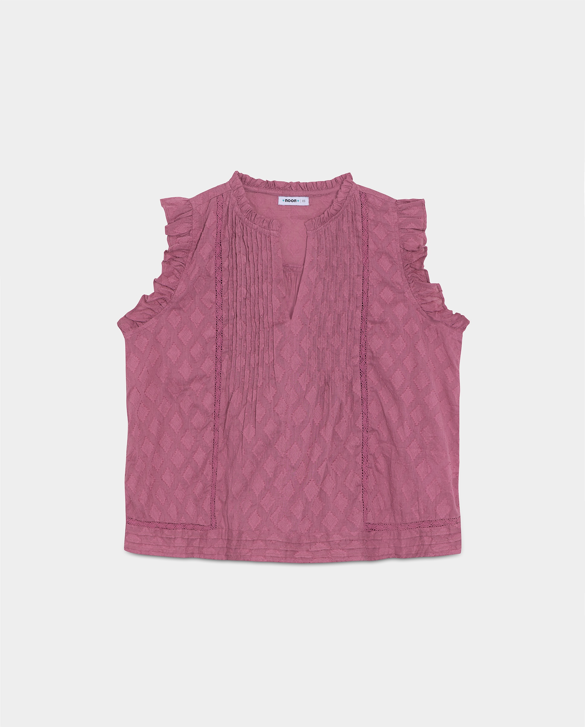 Blusa com Decote em V Rosa-5