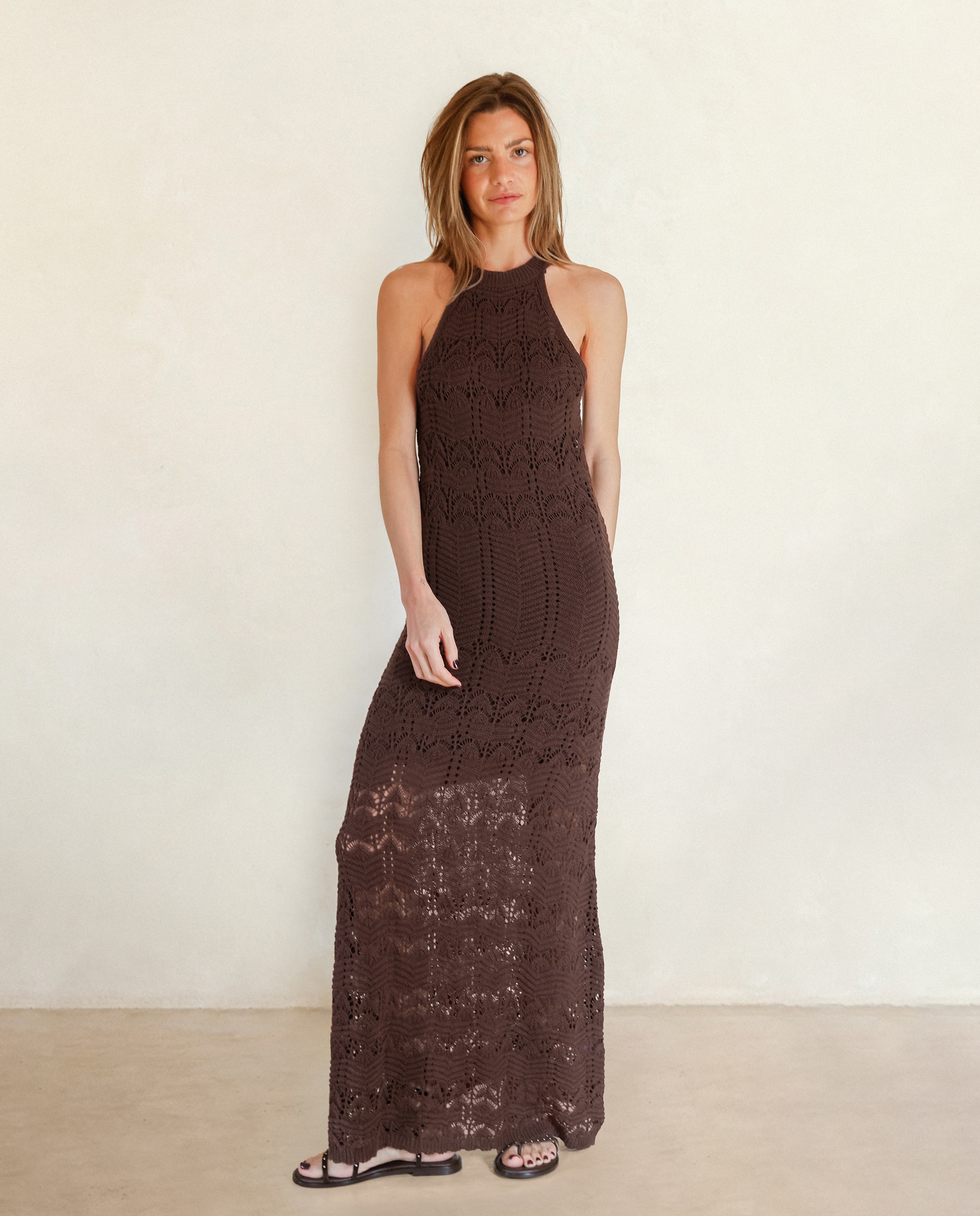 Imagem 0 de Vestido Midi Halter de Crochet