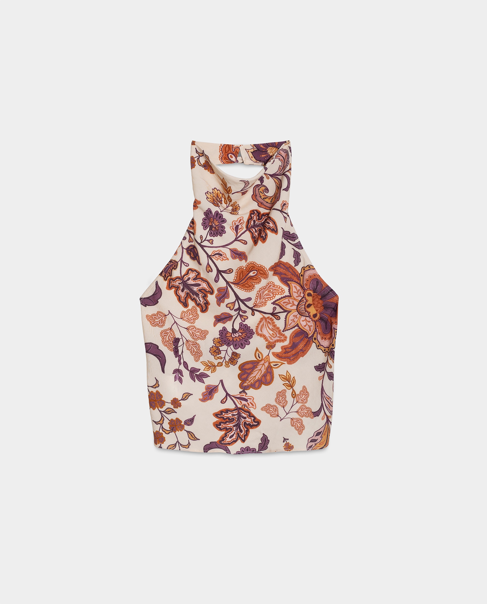 Top Estampado e Detalhe Franzido Bordeaux-4