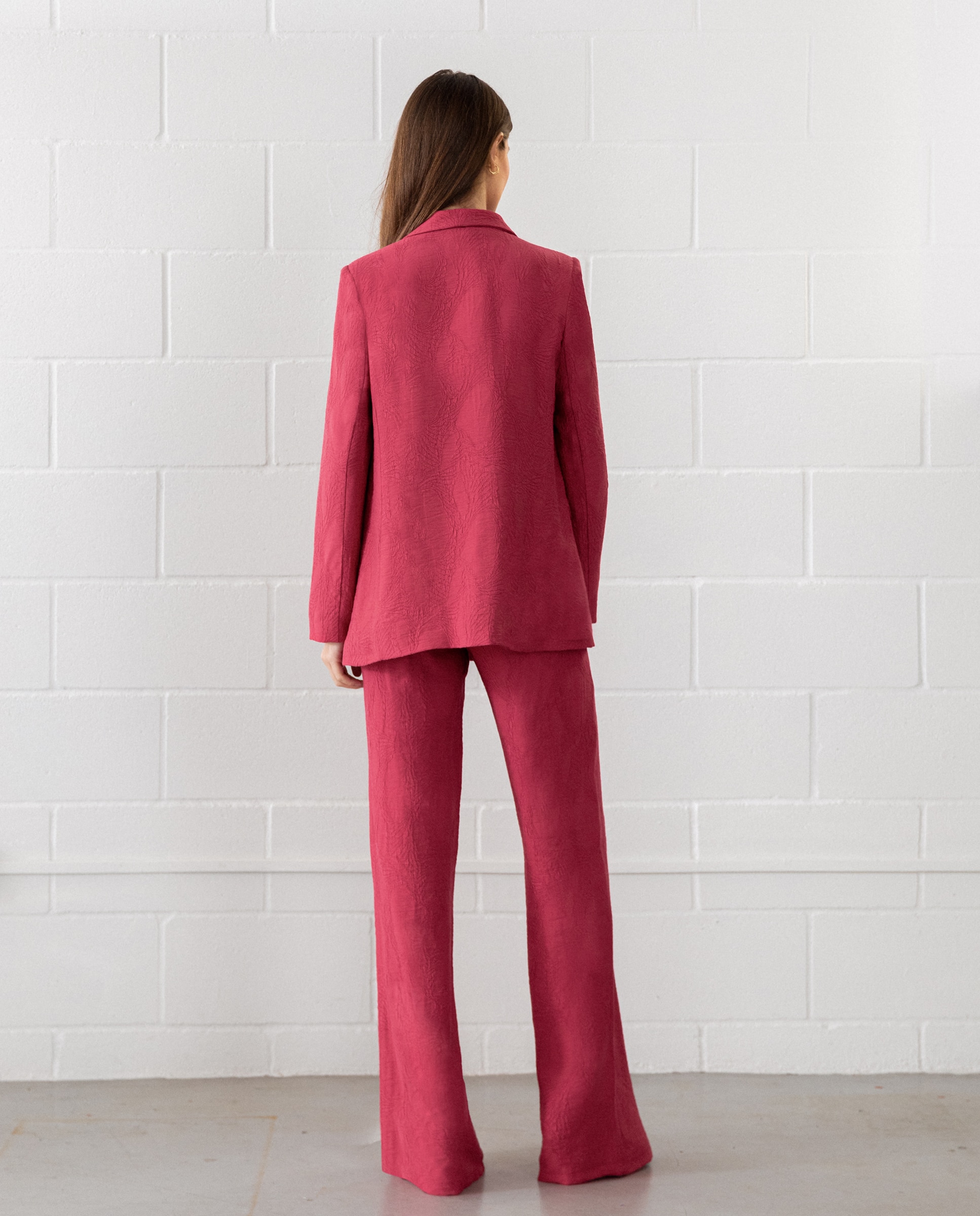 Blazer Cruzada com Lapela Rosa-2