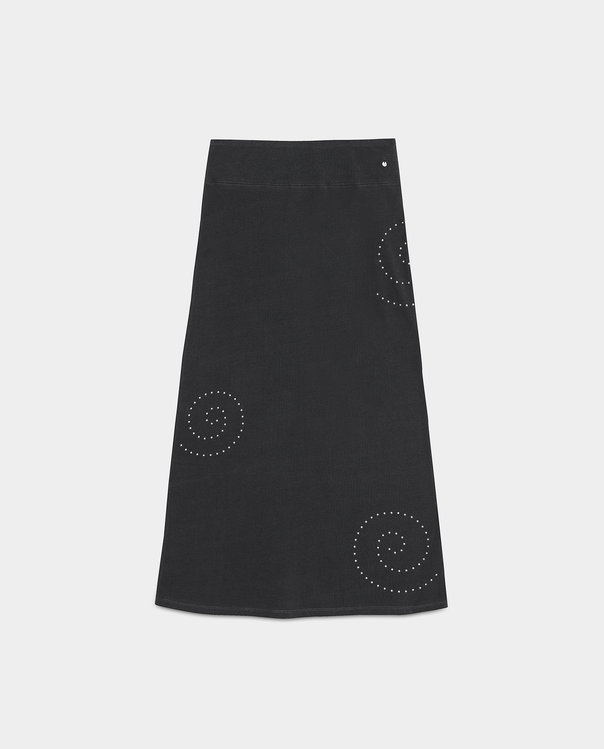 Saia Midi com Tachas Antracite / Cinzento-5