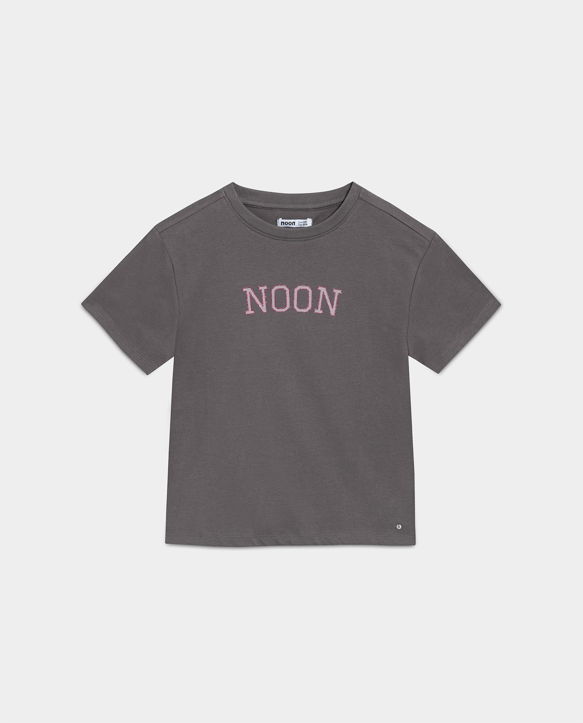 T-shirt Básica com Logo Cinzento-escuro-5