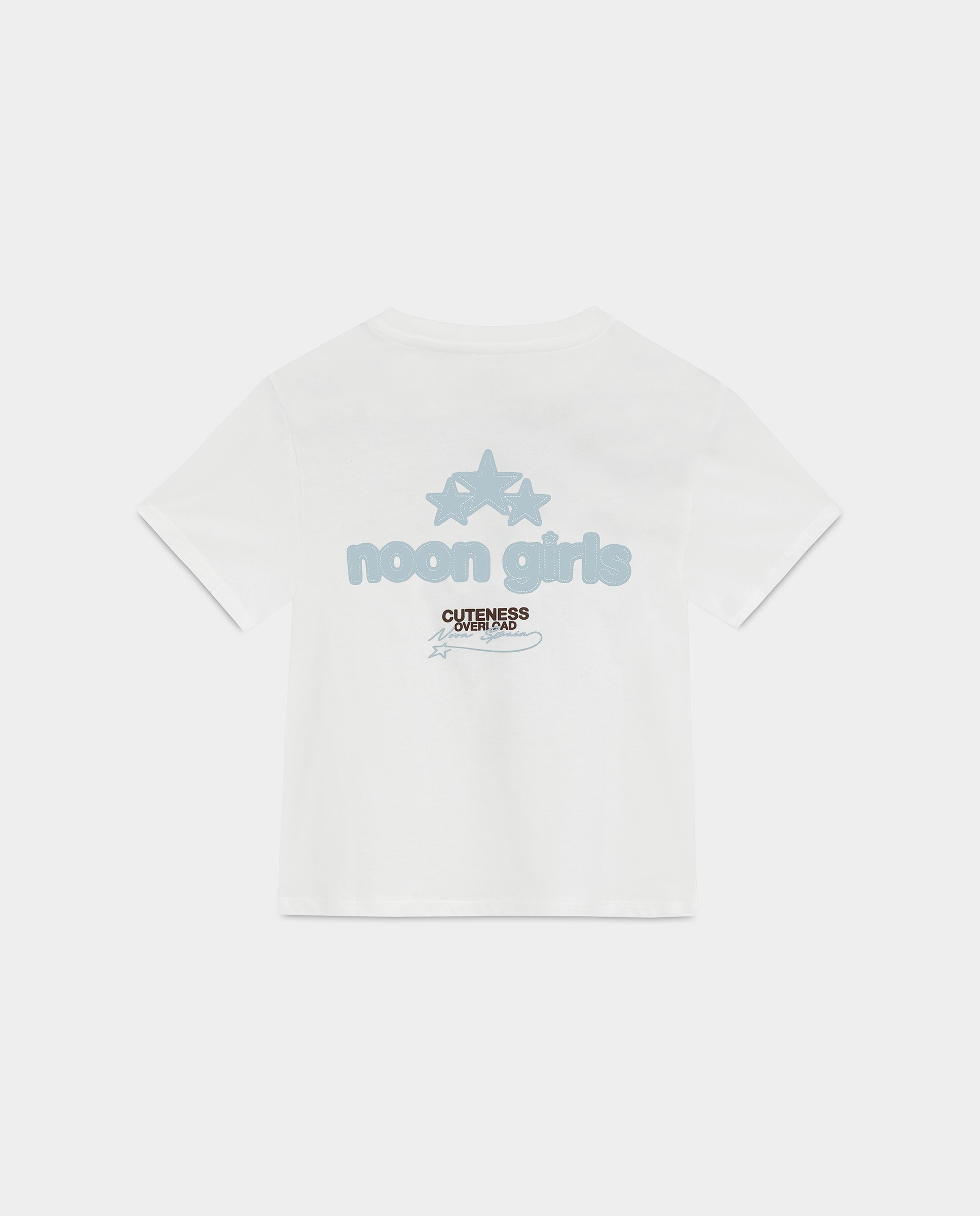 T-shirt de Manga Curta e Estrelas Branco-6