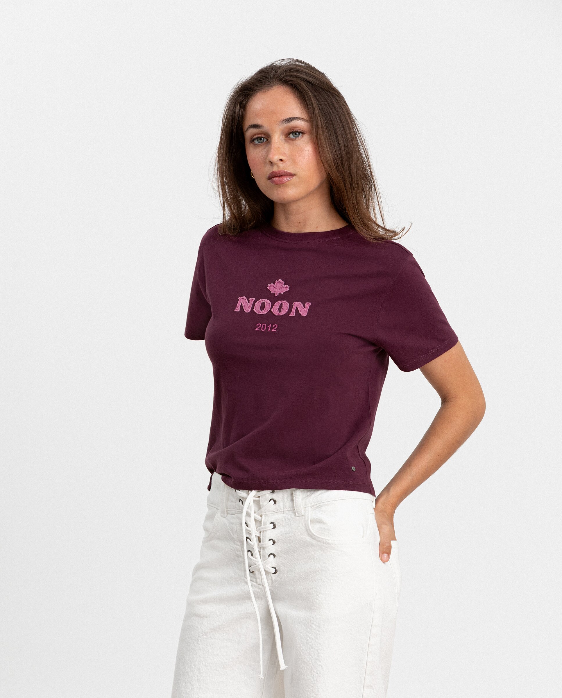 T-shirt com Logo Bordeaux-3