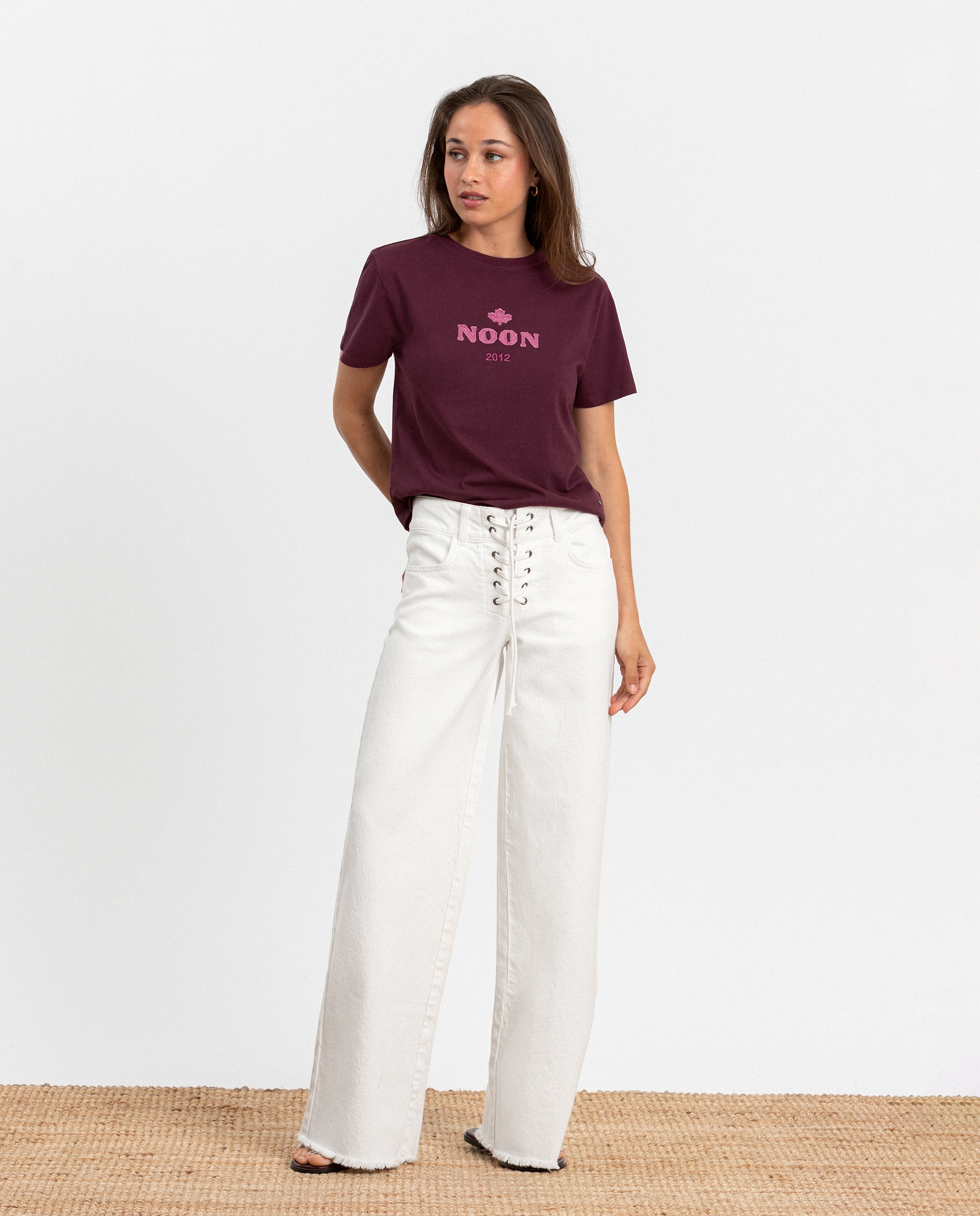 T-shirt com Logo Bordeaux-4