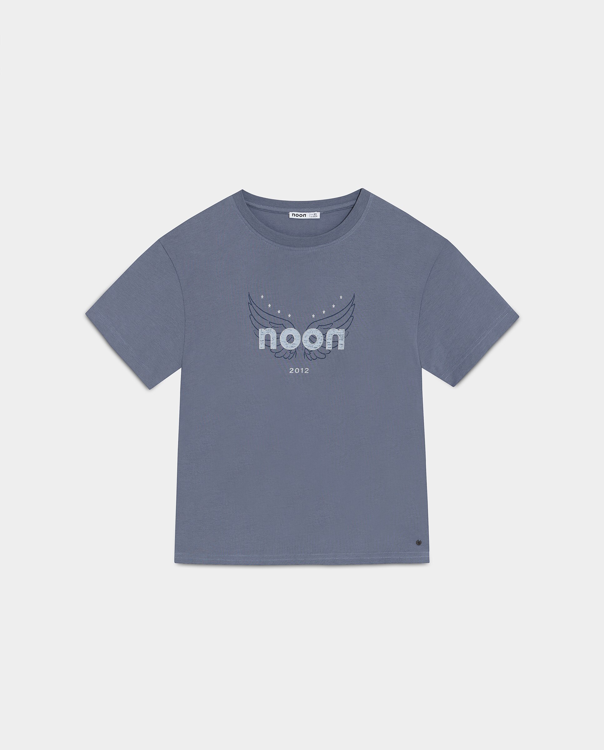 T-shirt com Logo e Asas Azul-5