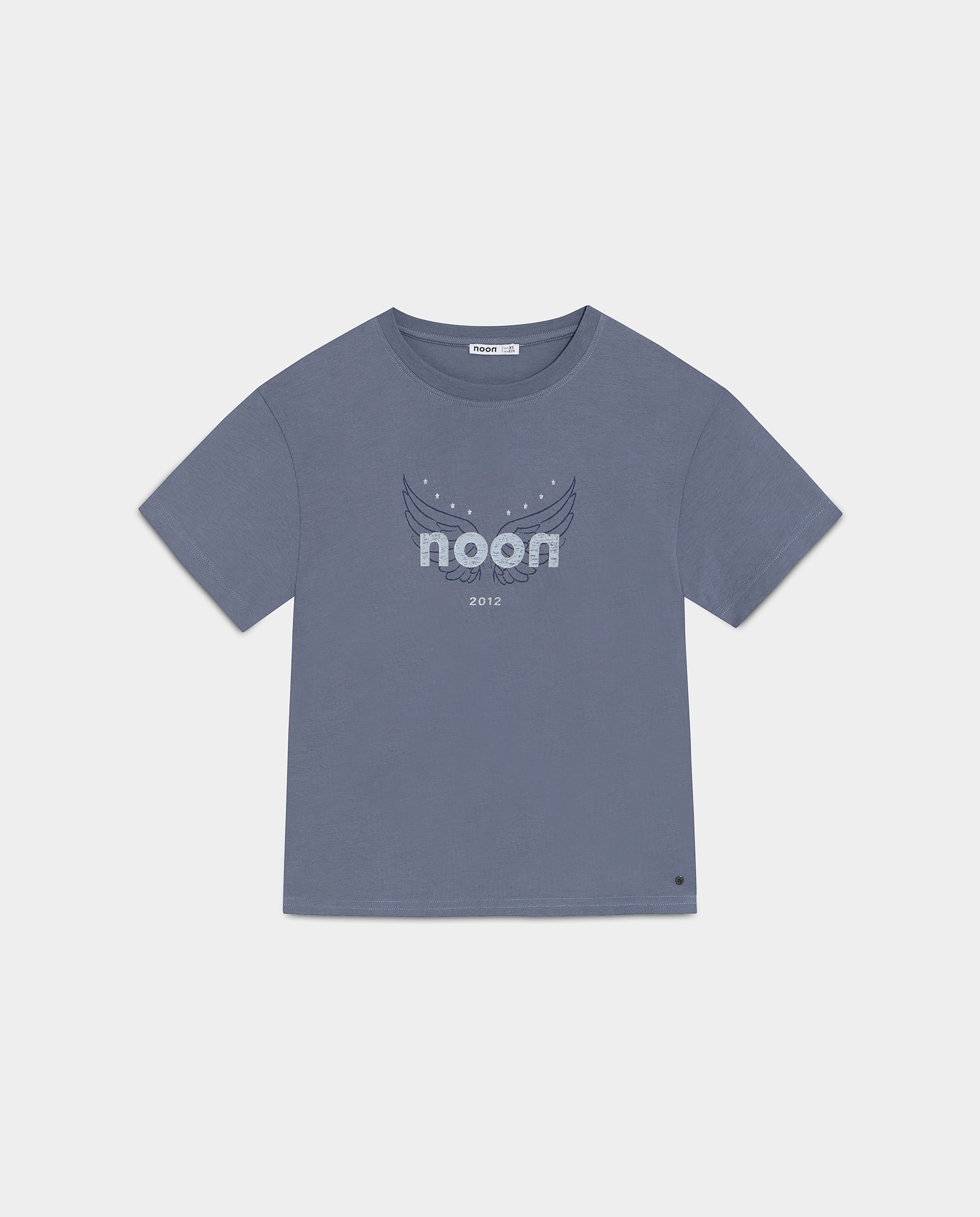 T-shirt com Logo e Asas Azul-5