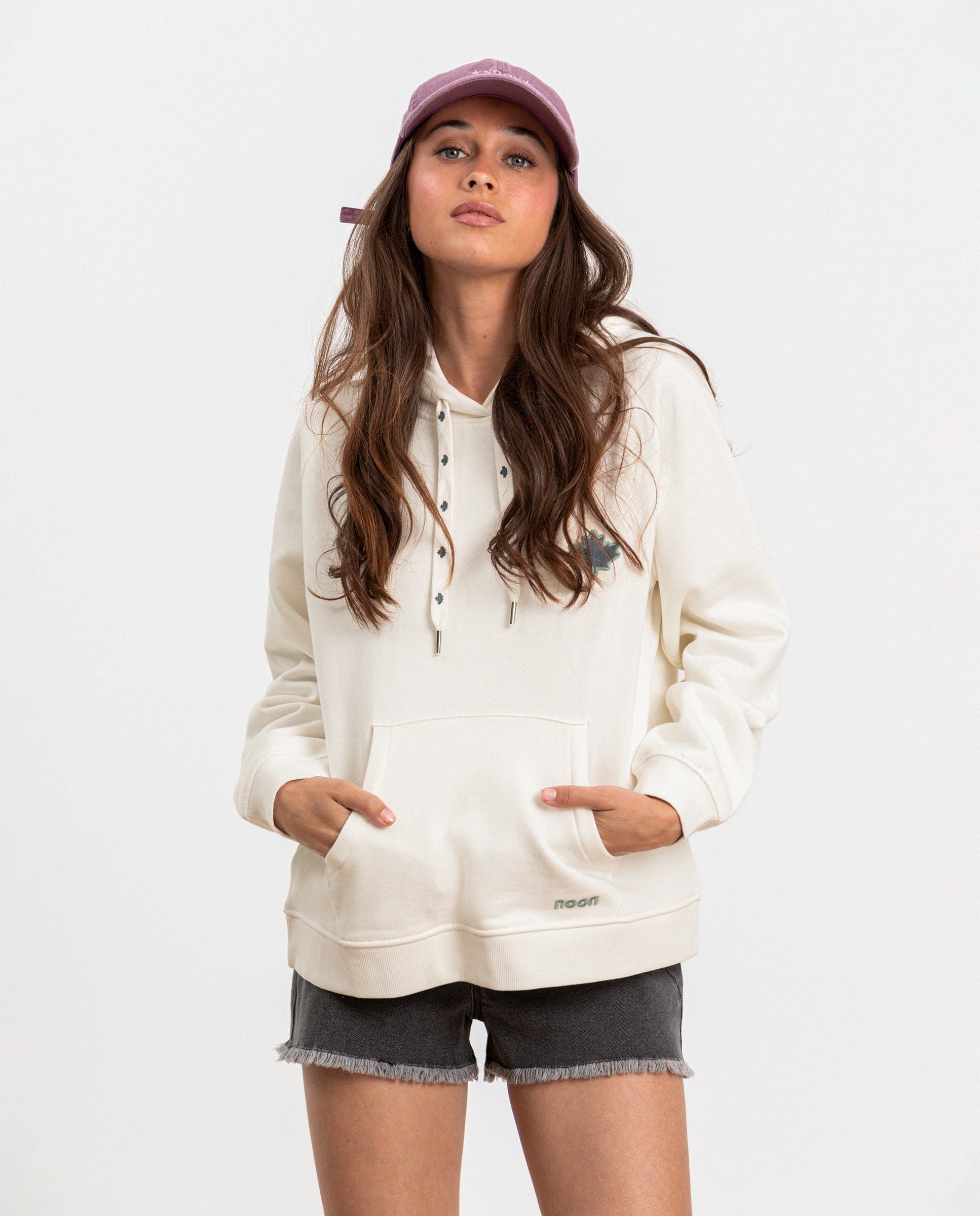 Sweatshirt com Capuz e Logo Cru-3