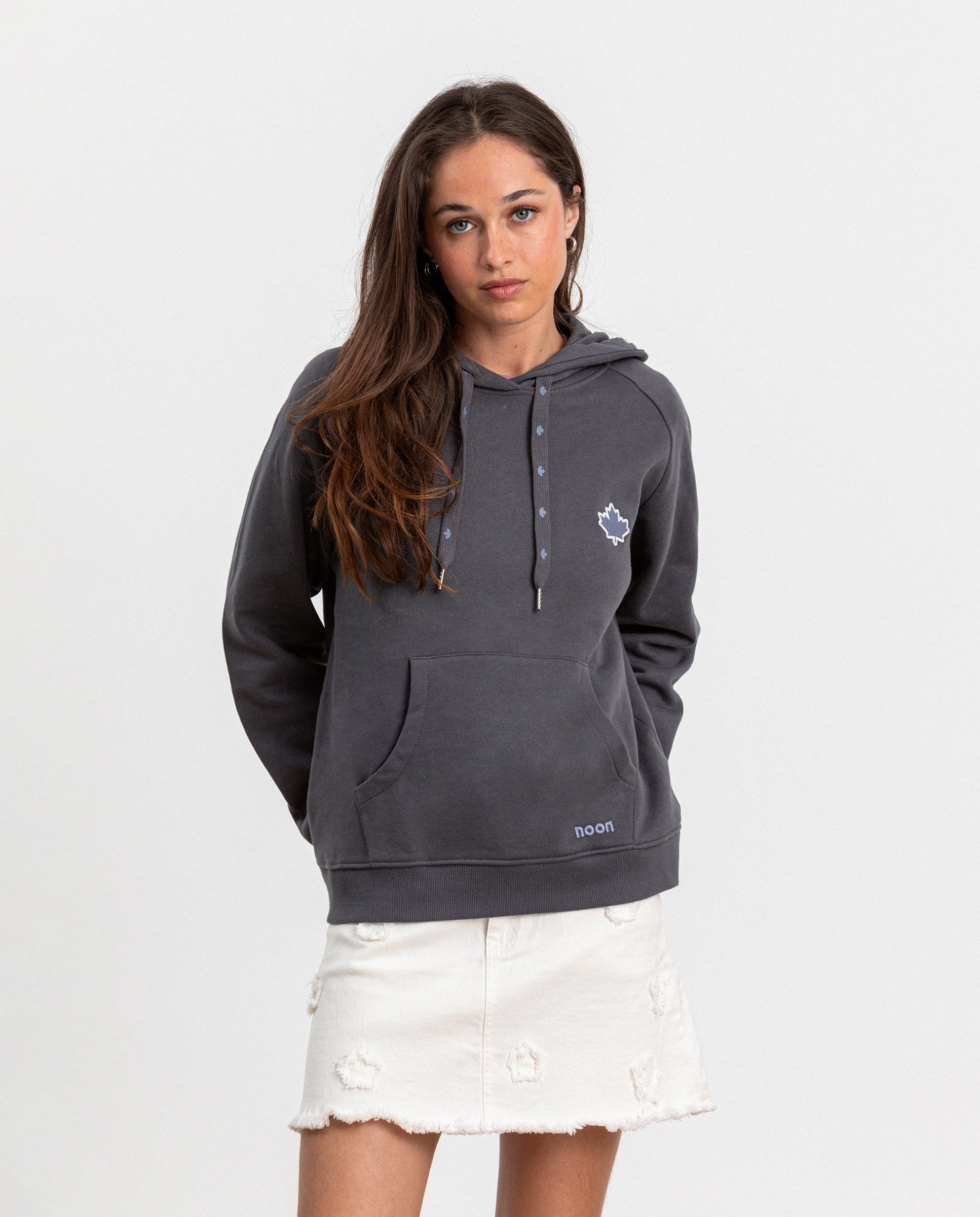 Sweatshirt com Capuz e Logo Antracite / Cinzento-1