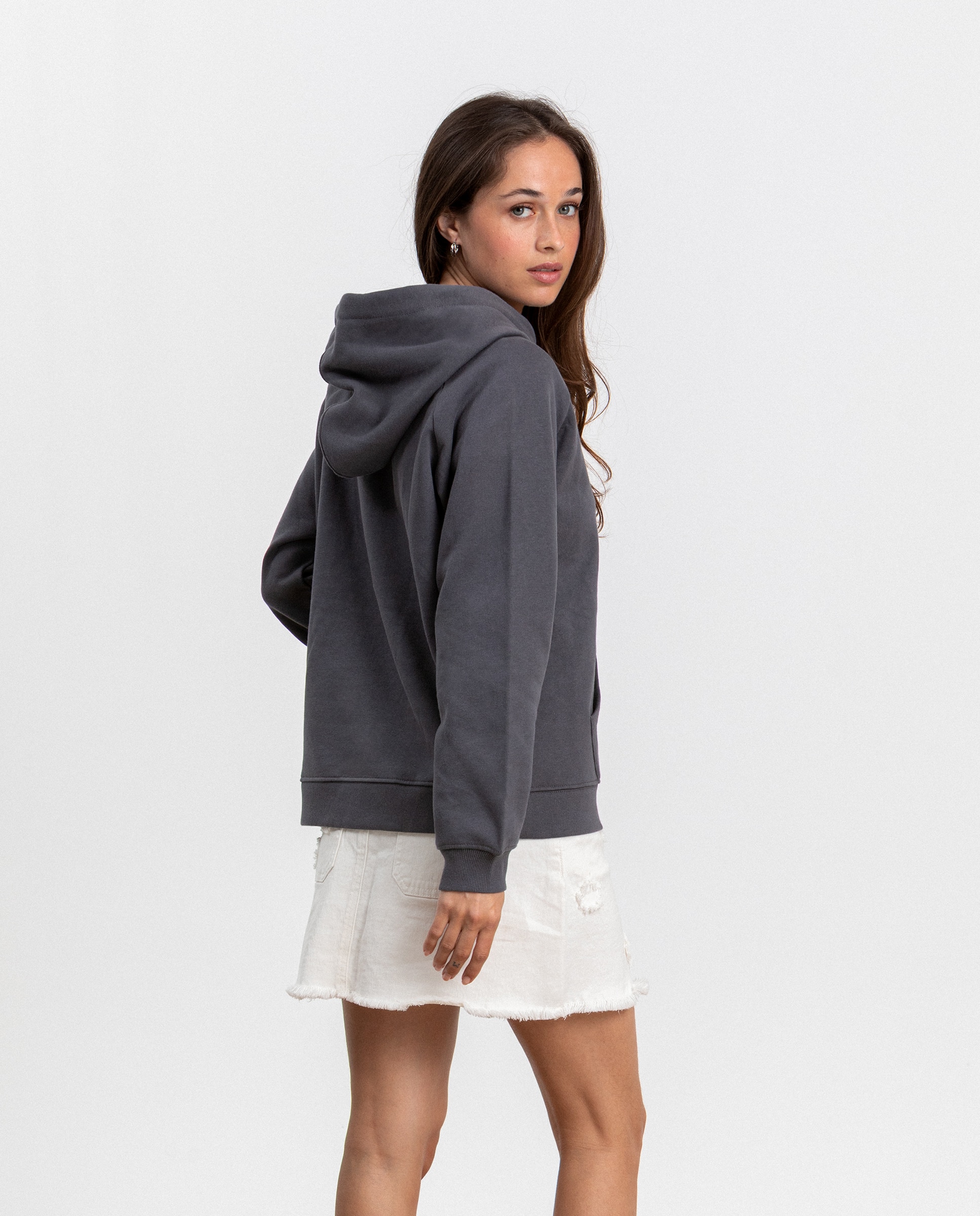 Sweatshirt com Capuz e Logo Antracite / Cinzento-2