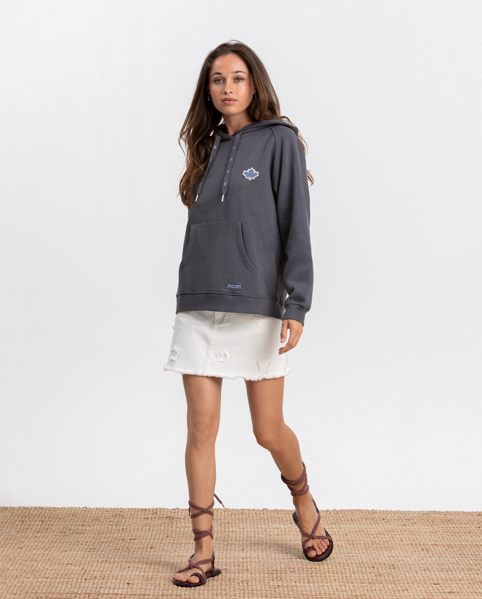Sweatshirt com Capuz e Logo Antracite / Cinzento-4