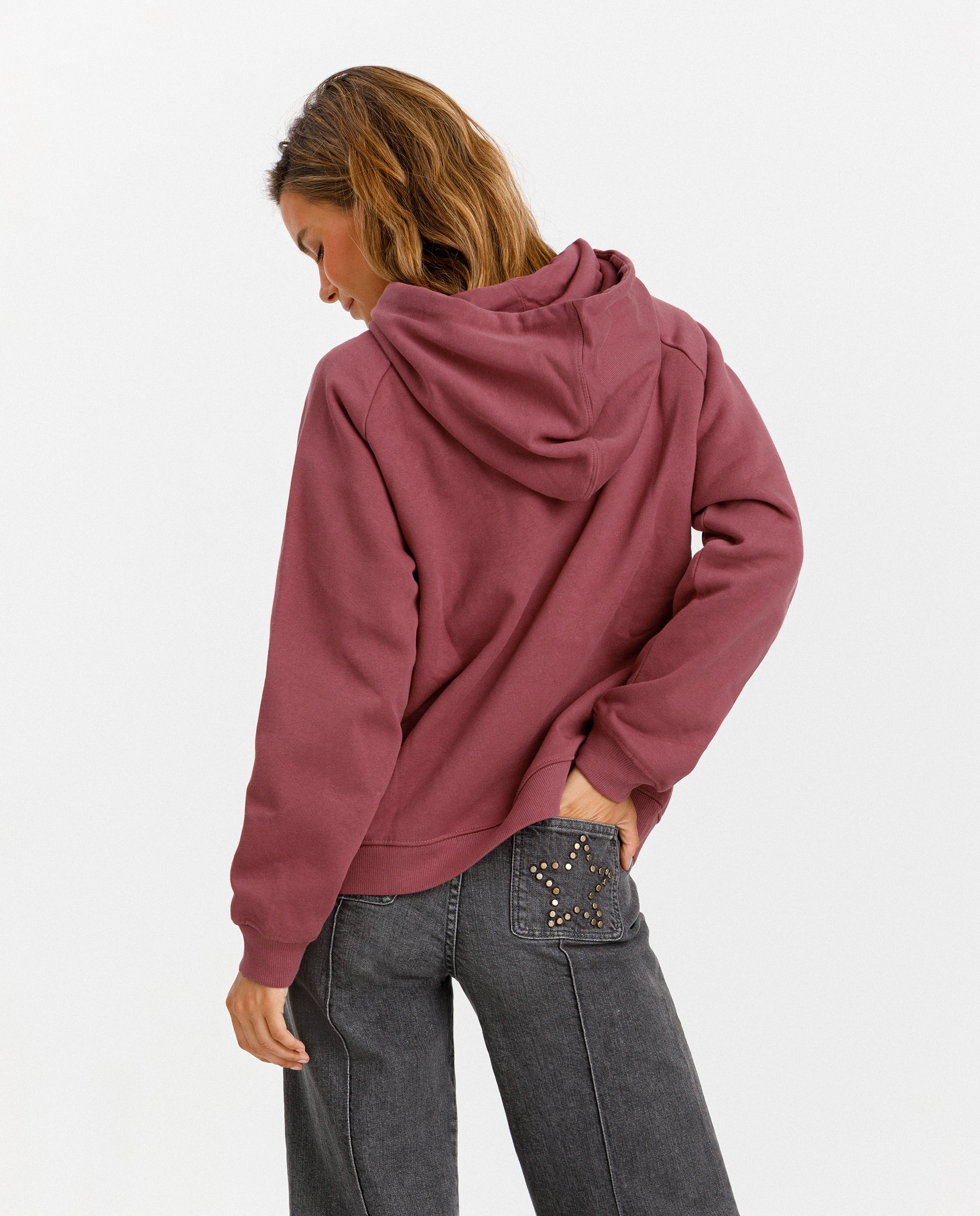 Sweatshirt com Capuz e Logo Bordeaux-2