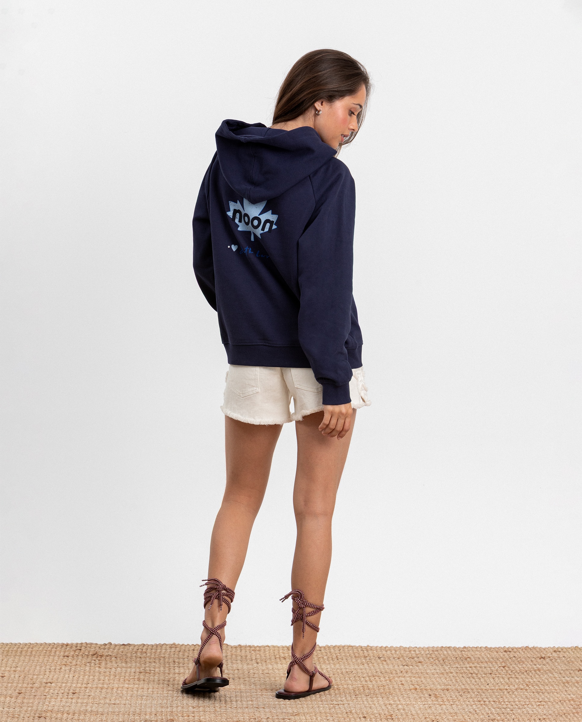 Sweatshirt com Capuz Print Azul-4