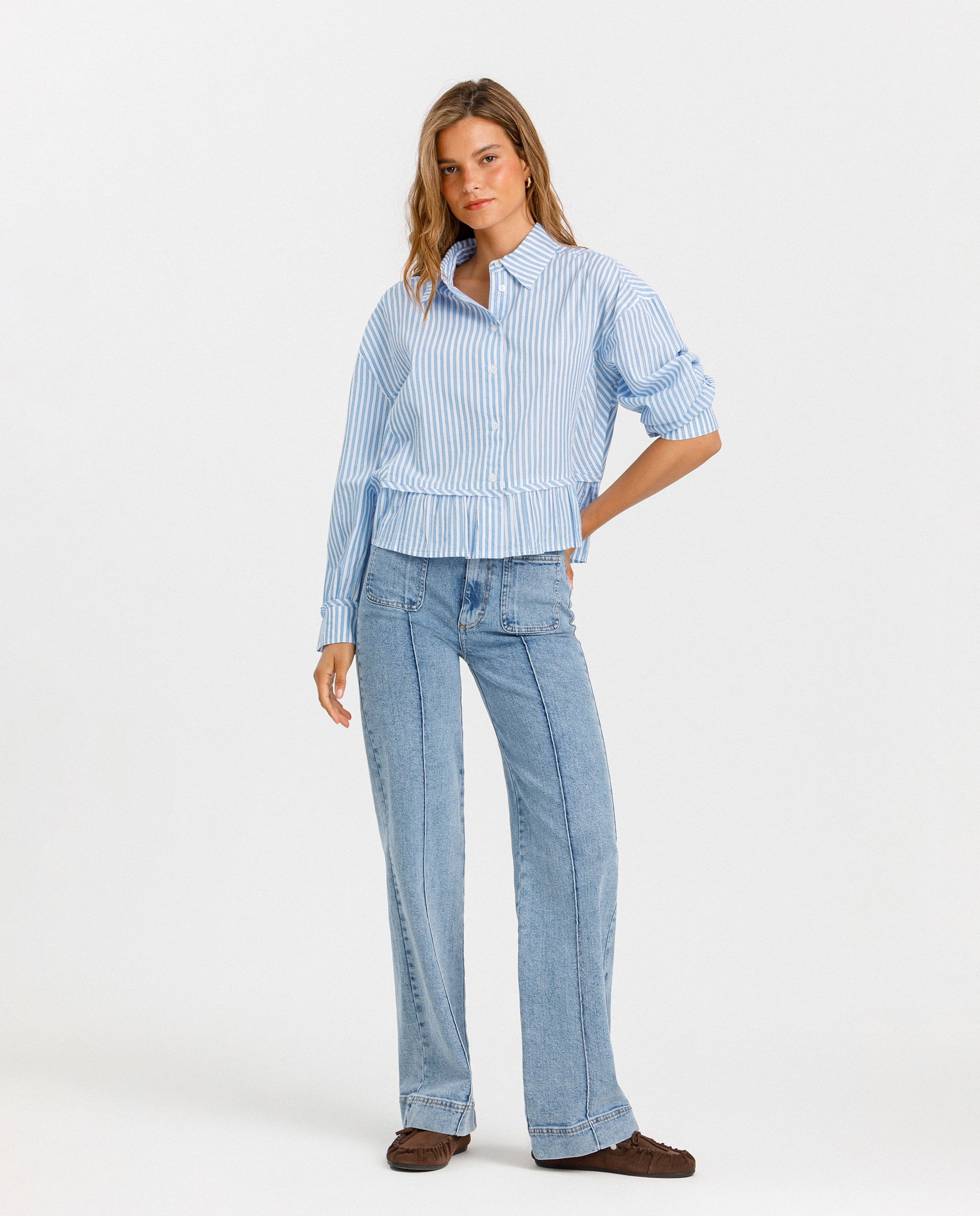 Camisa Às Riscas Azul-3