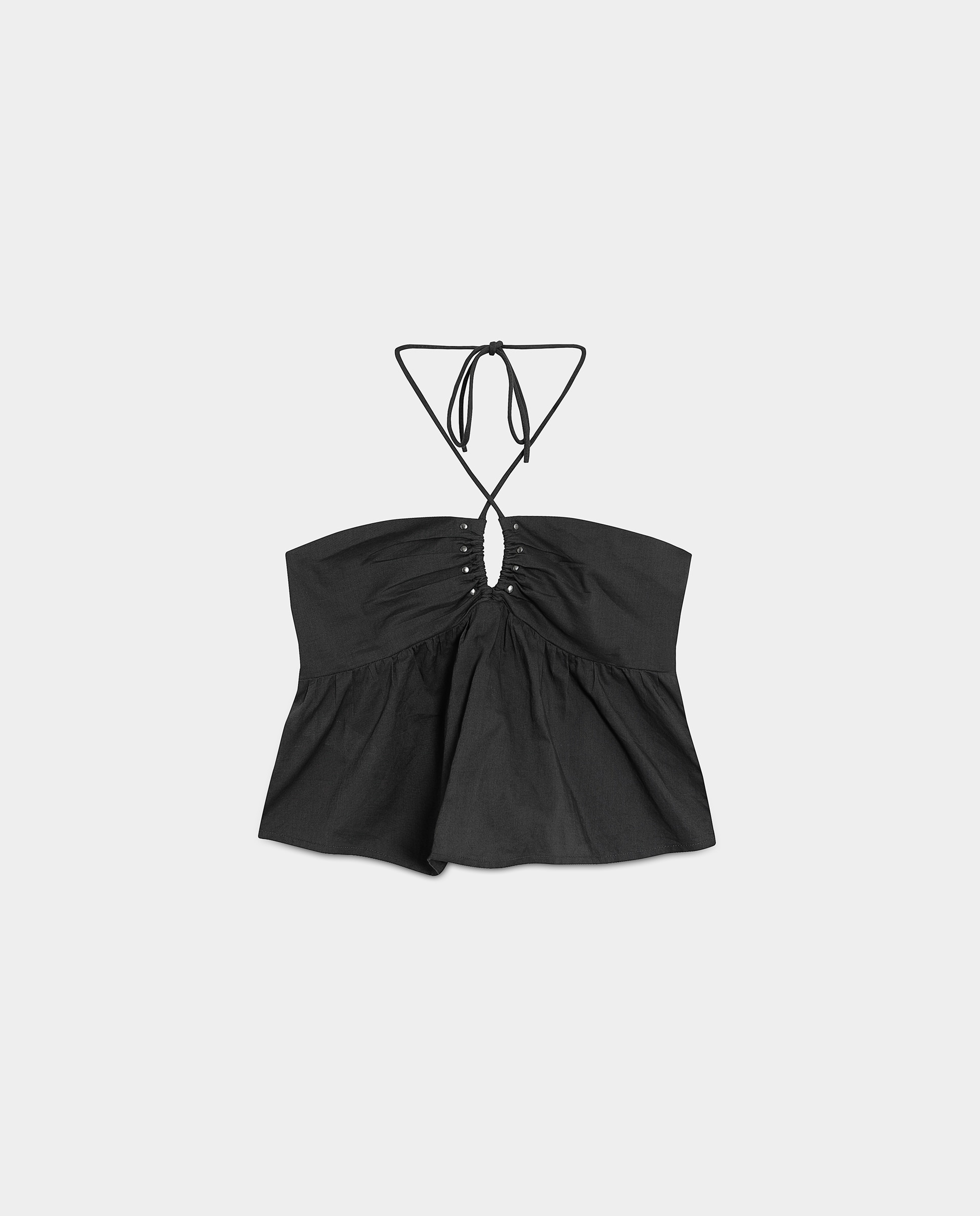 Top Tachas com Laçada na Gola Antracite / Cinzento-5