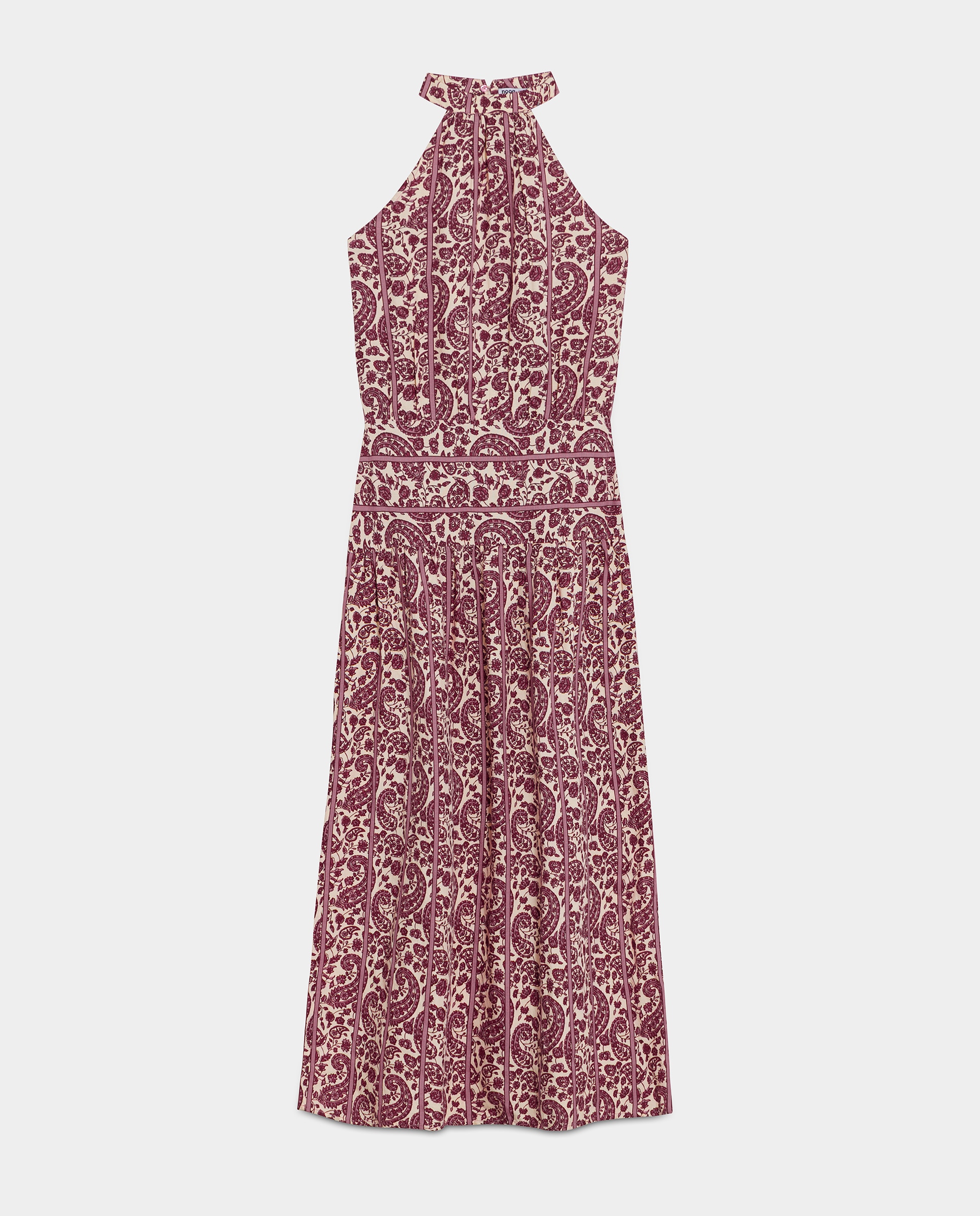Vestido Midi Às Riscas Rosa-5