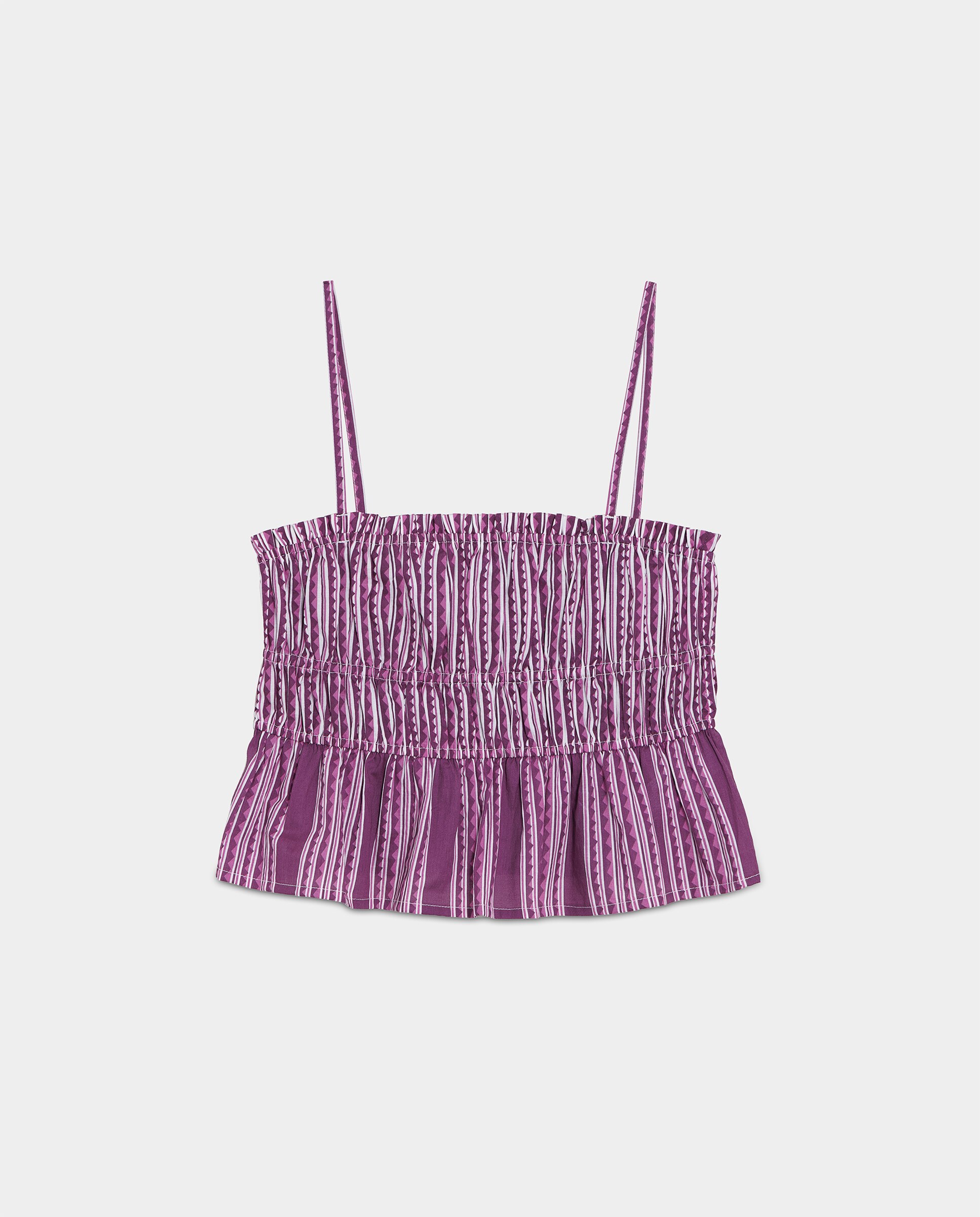 Top com Estampado Às Riscas Roxo-5