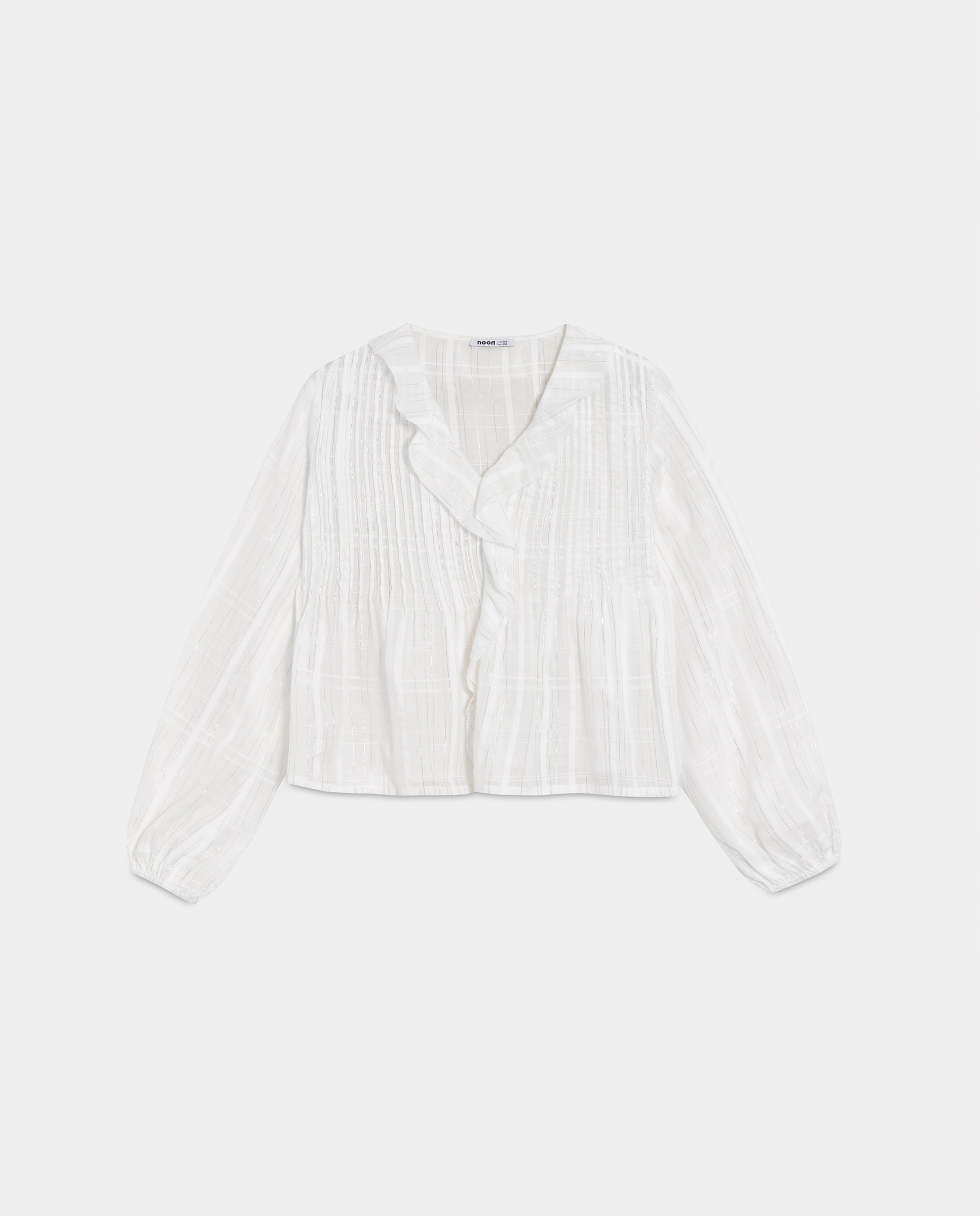 Blusa de Manga Comprida com Jaretas Branco-5