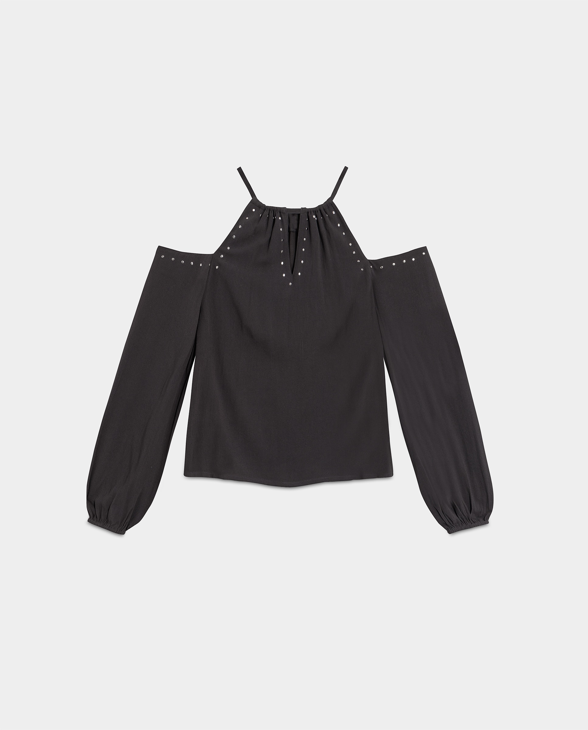 Blusa de Manga Comprida com Tachas Antracite / Cinzento-5