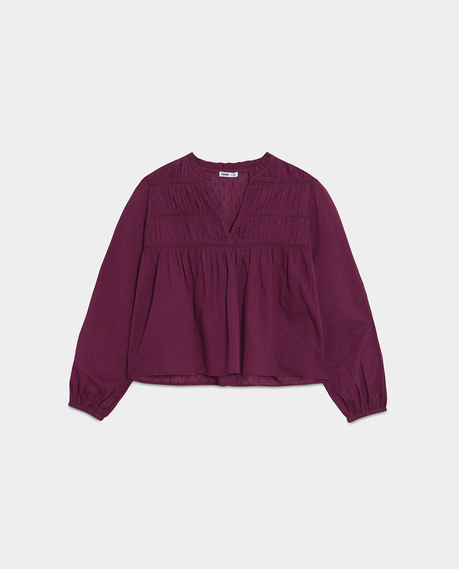 Blusa com Detalhe Entredós Bordeaux-5