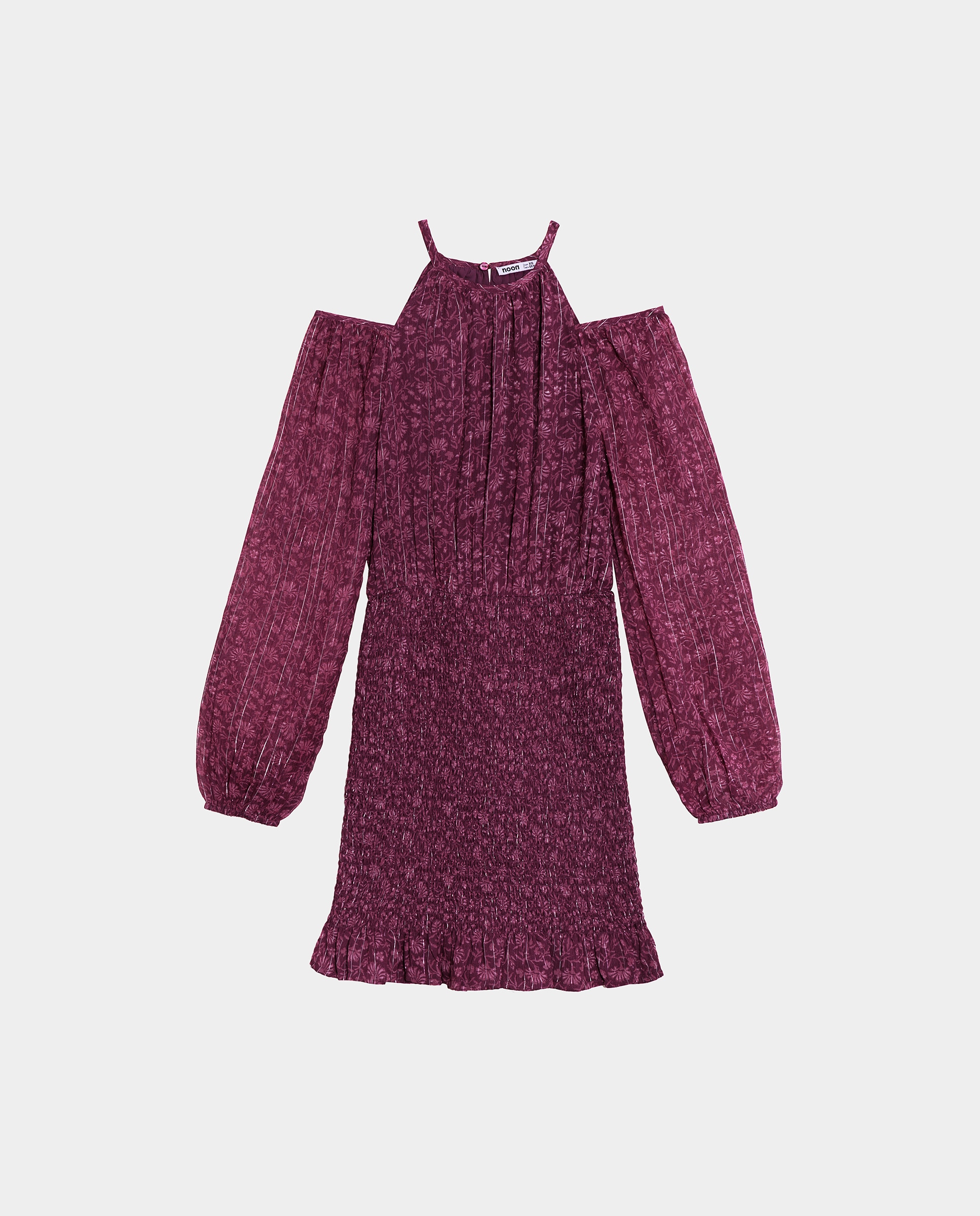 Vestido Curto com Folho e Franzido Rosa-5