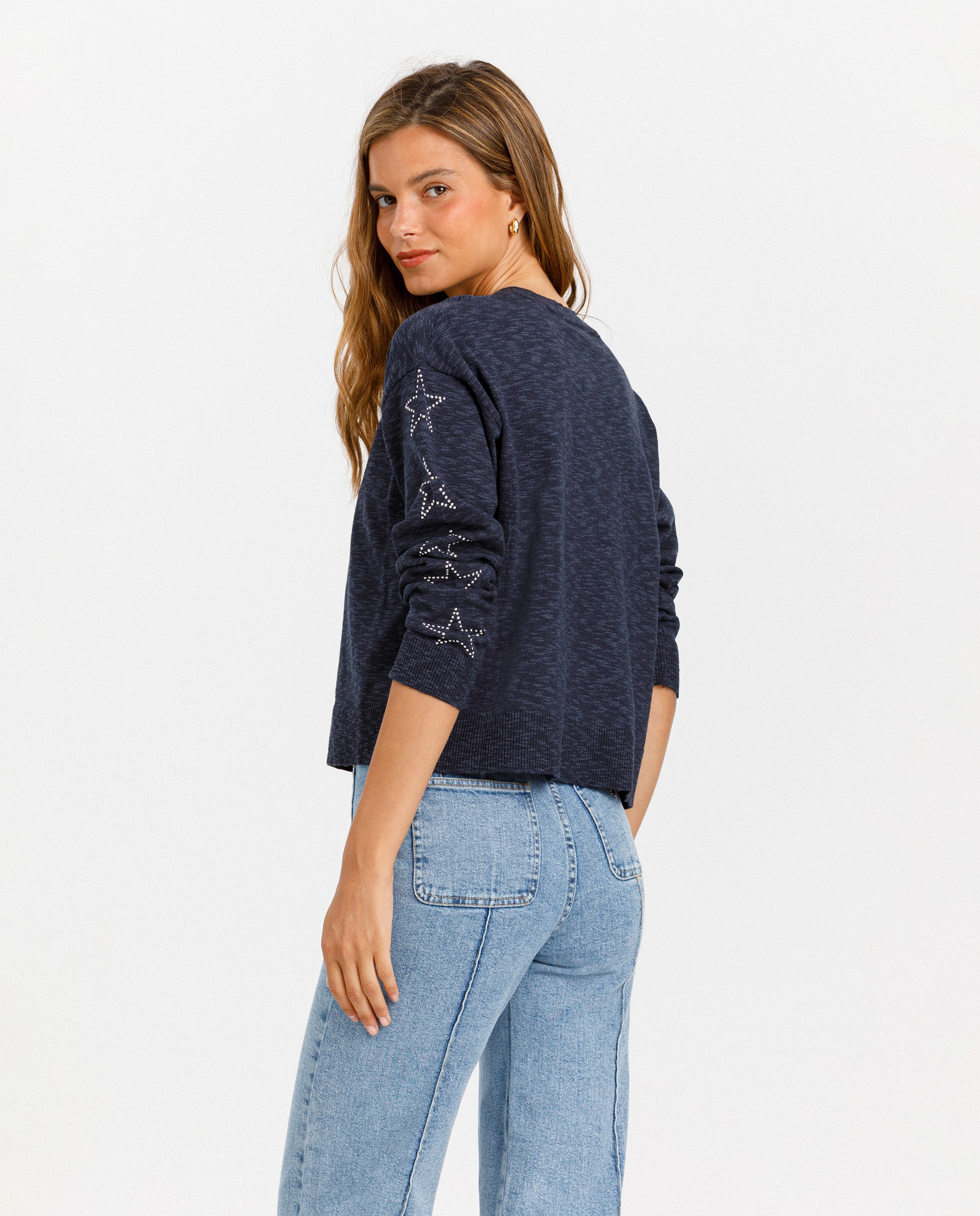Camisola com Estrelas Azul-escuro-2