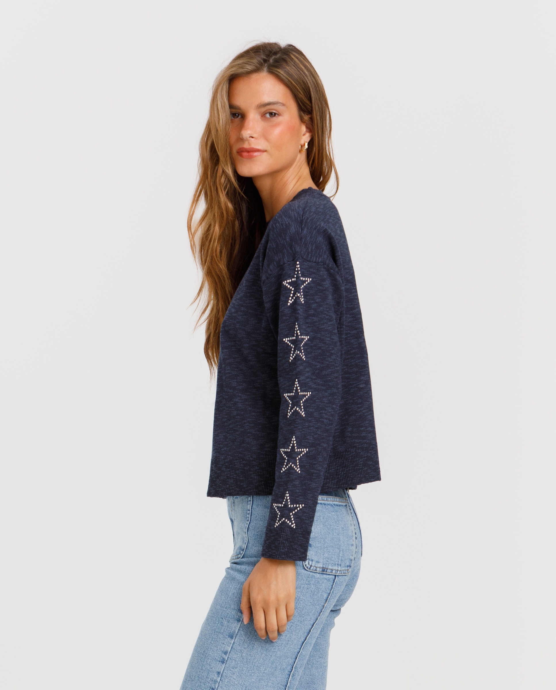 Camisola com Estrelas Azul-escuro-3