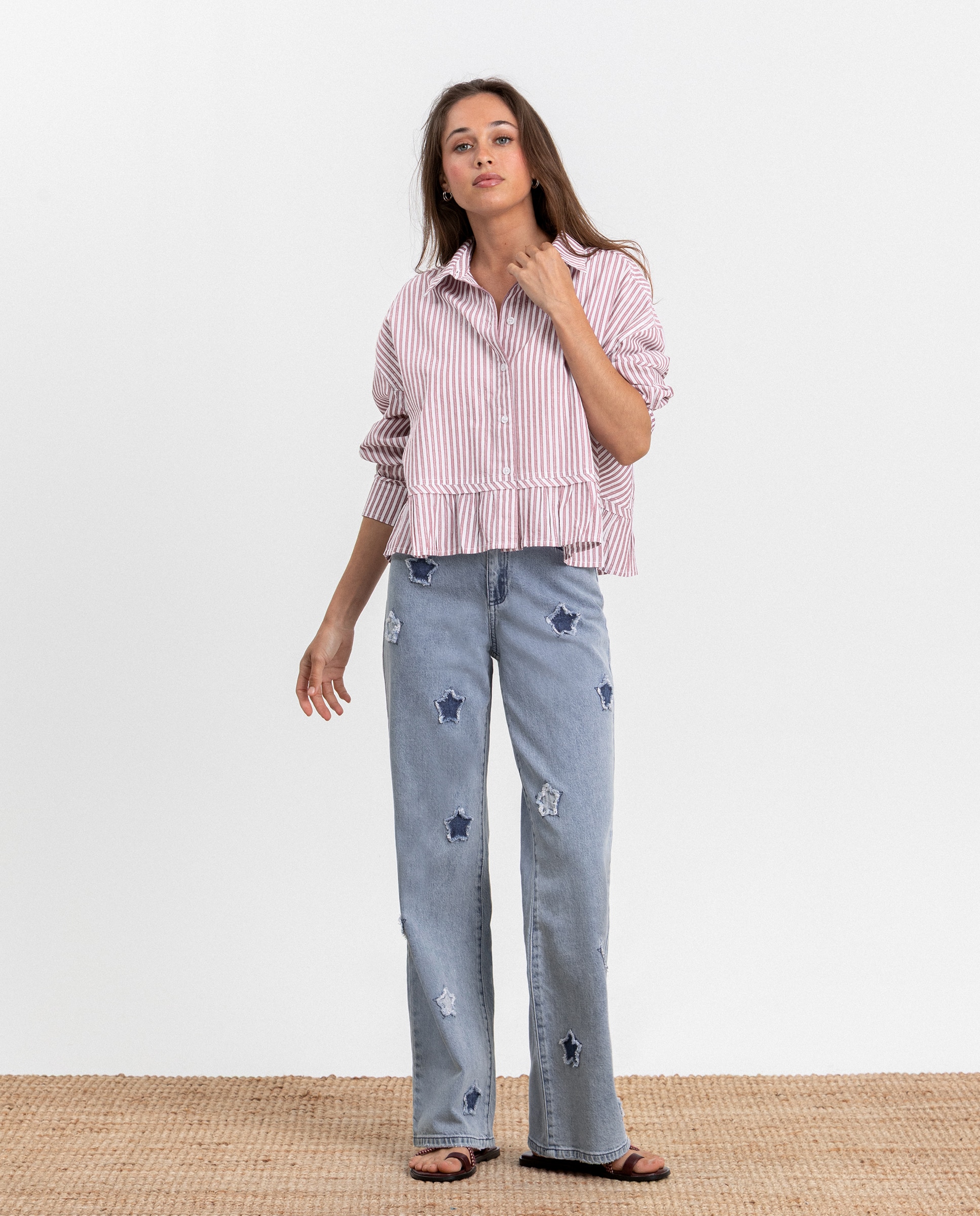 Imagem 0 de Jeans Straight com Estrelas
