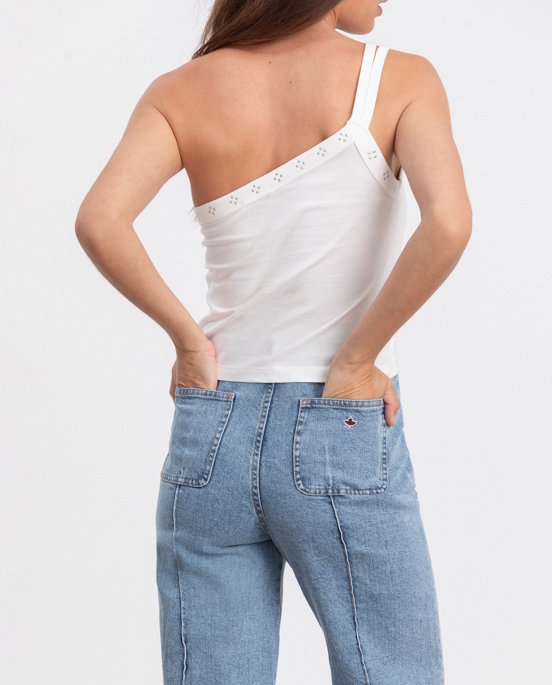 Jeans Culotte de Cintura Subida Azul-4