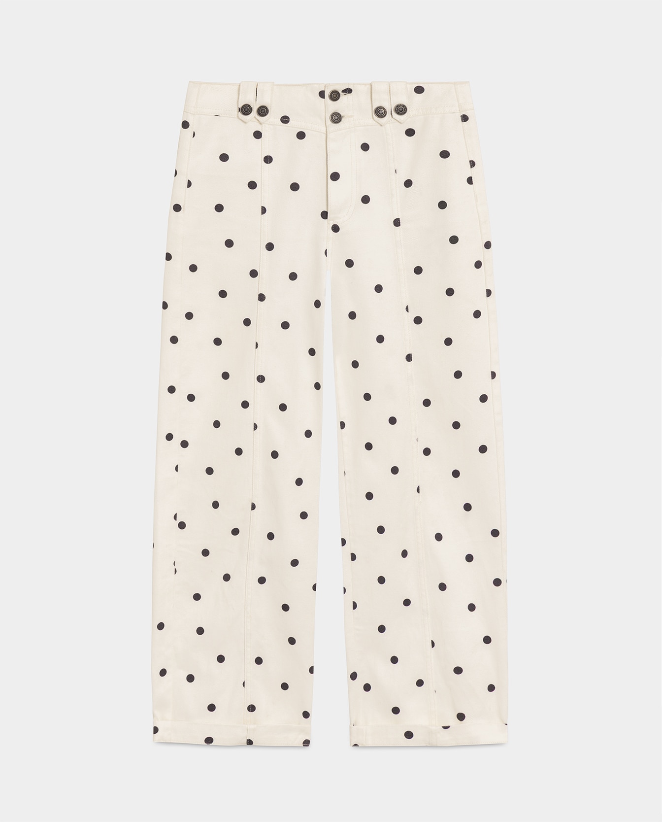 Jeans Barrel com Bolinhas Cru-5