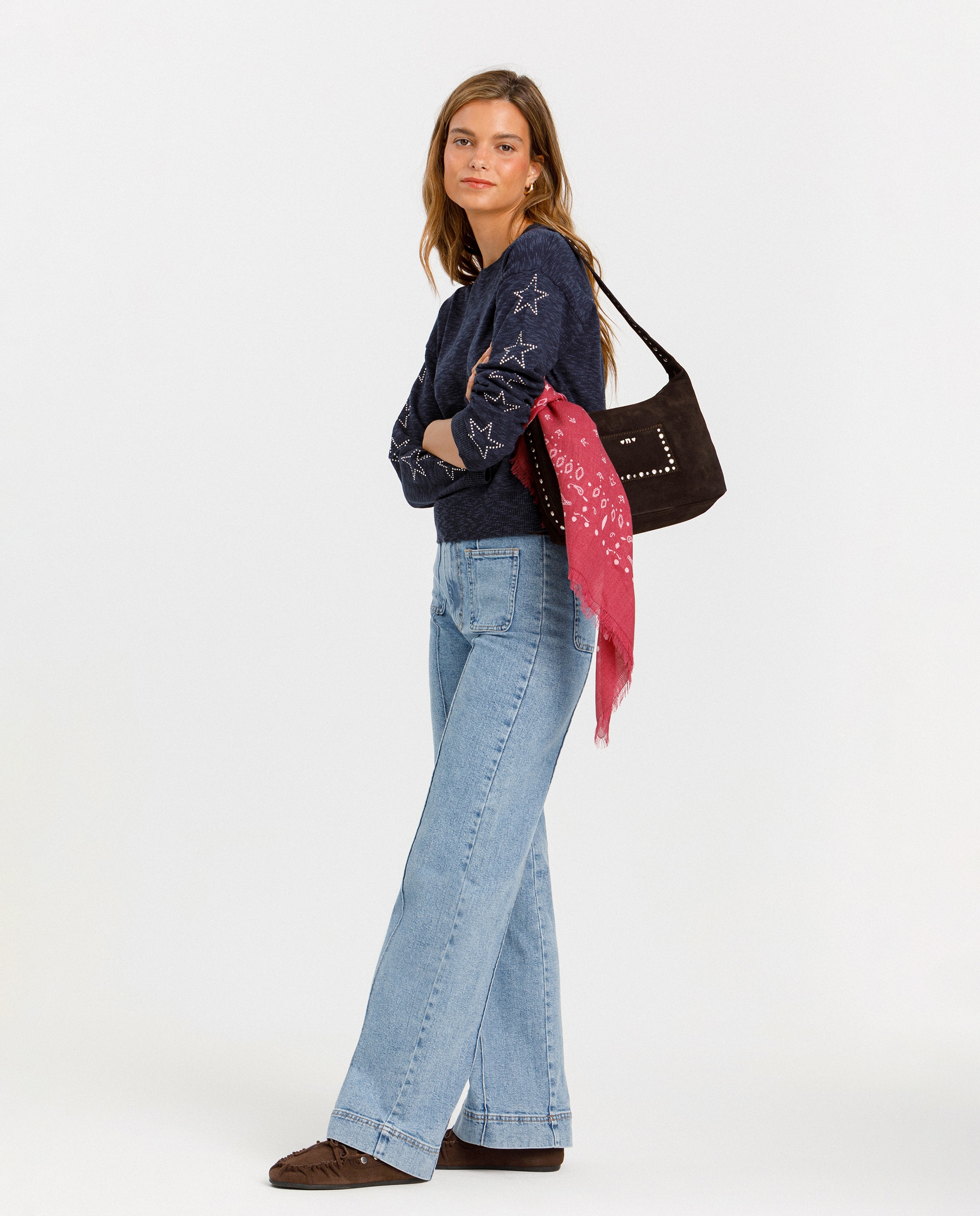 Imagem 0 de Jeans Culotte de Cintura Subida