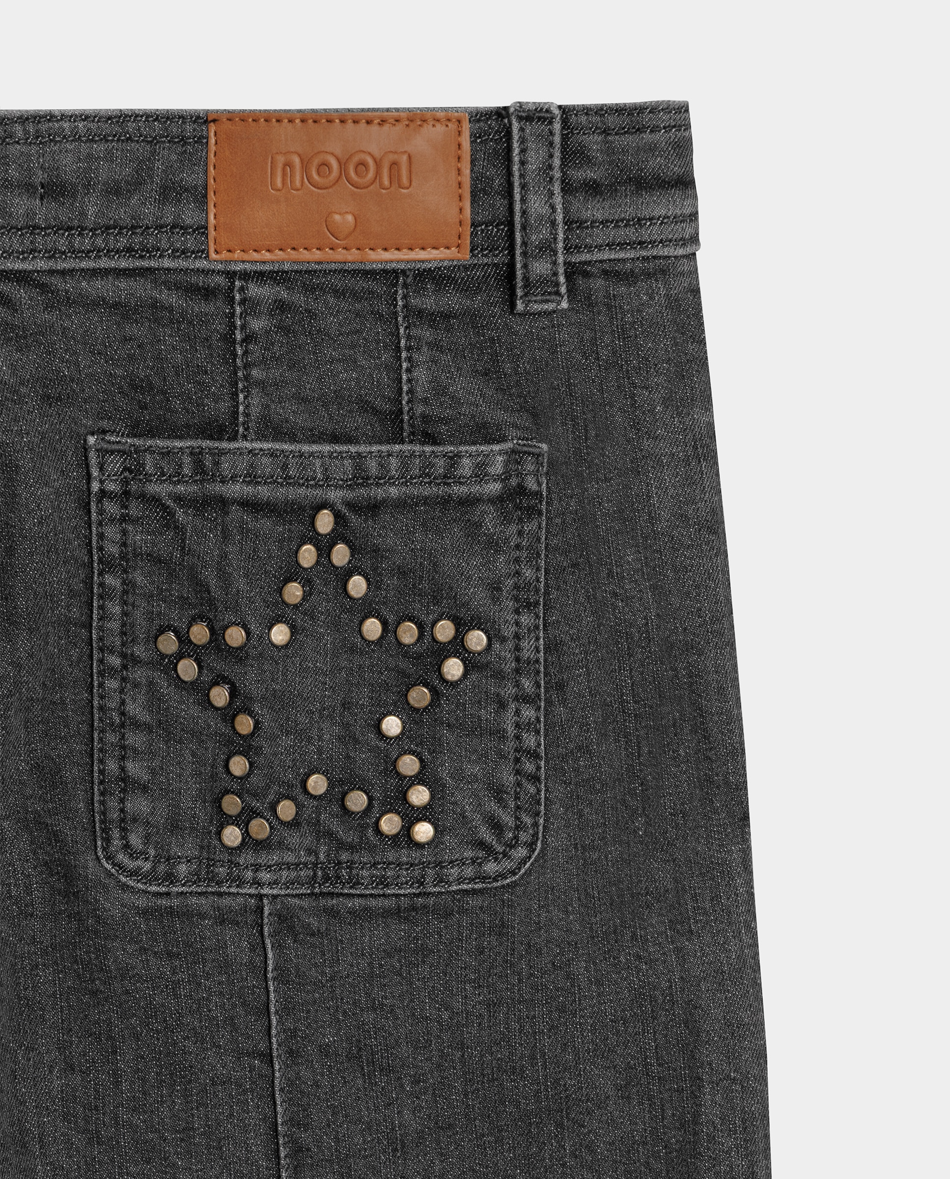 Jeans com Corte a Direito com Tachas Cinzento-6