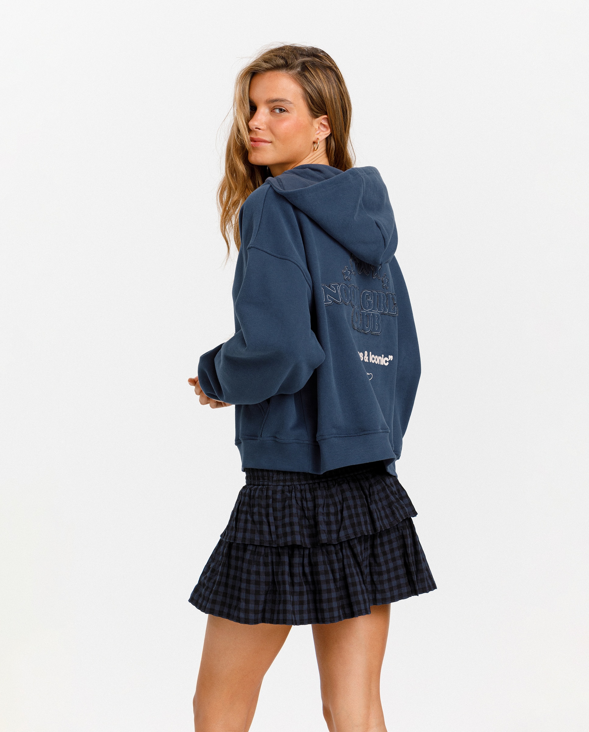 Sweatshirt com Capuz e Print Posterior Azul-escuro-4