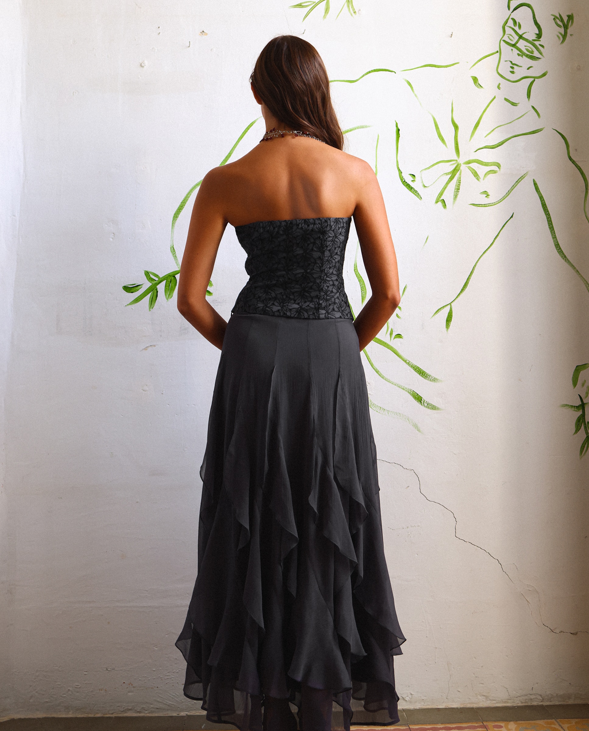 Top Bandeau Estampado Cinzento-escuro-2