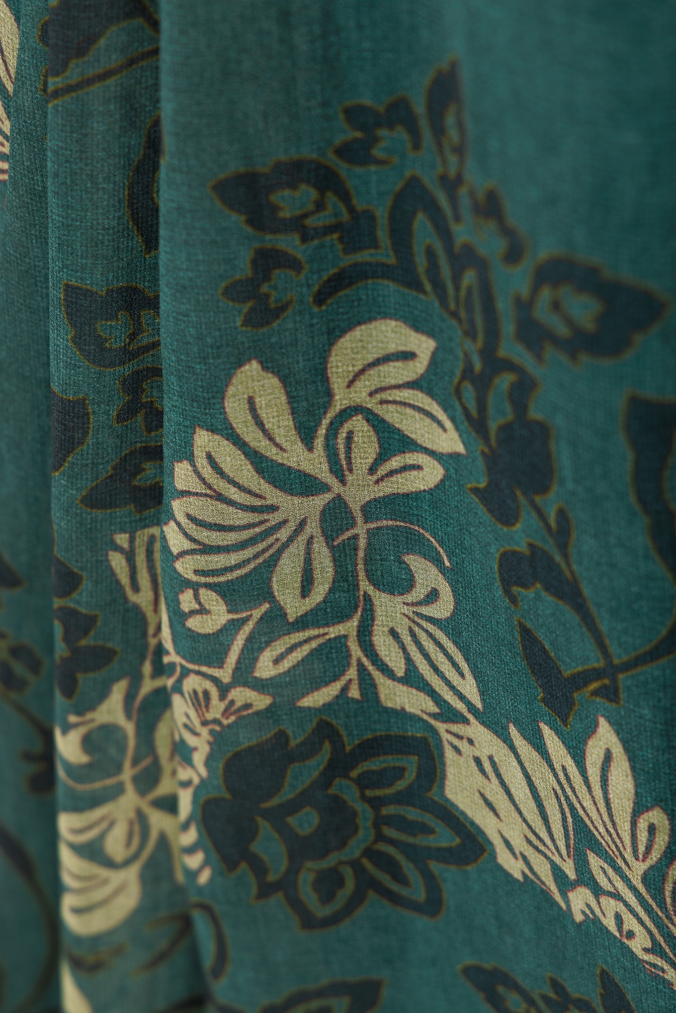 Saia Midi Estampada com Godés Azul-6