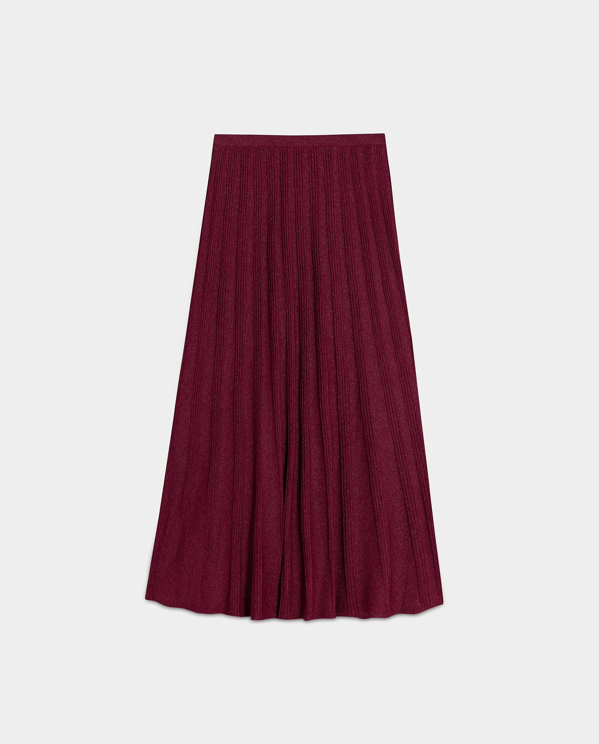 Saia Midi com Detalhe Costuras Bordeaux-5